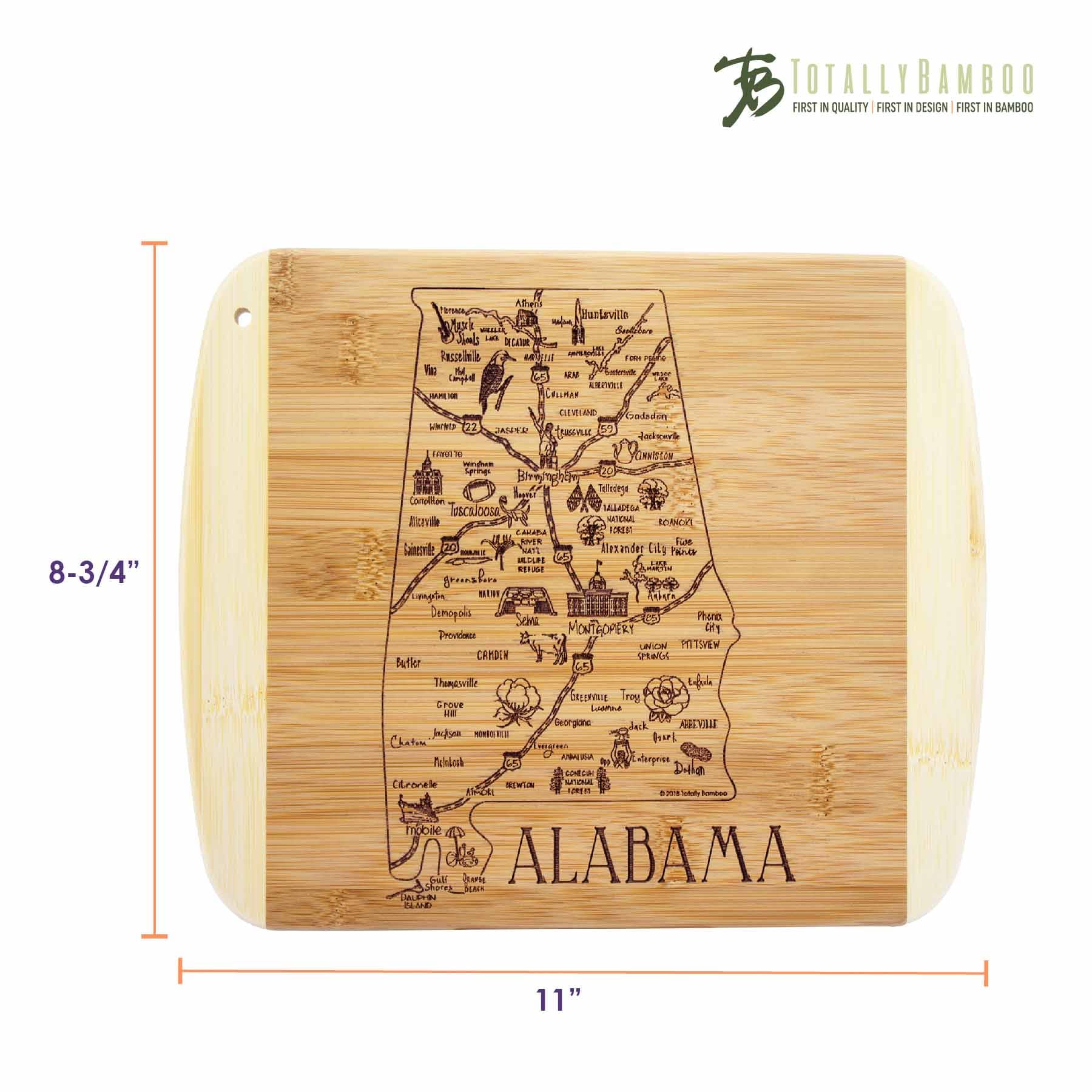 Premium Alabama Shaped Wood Cutting Board - 11