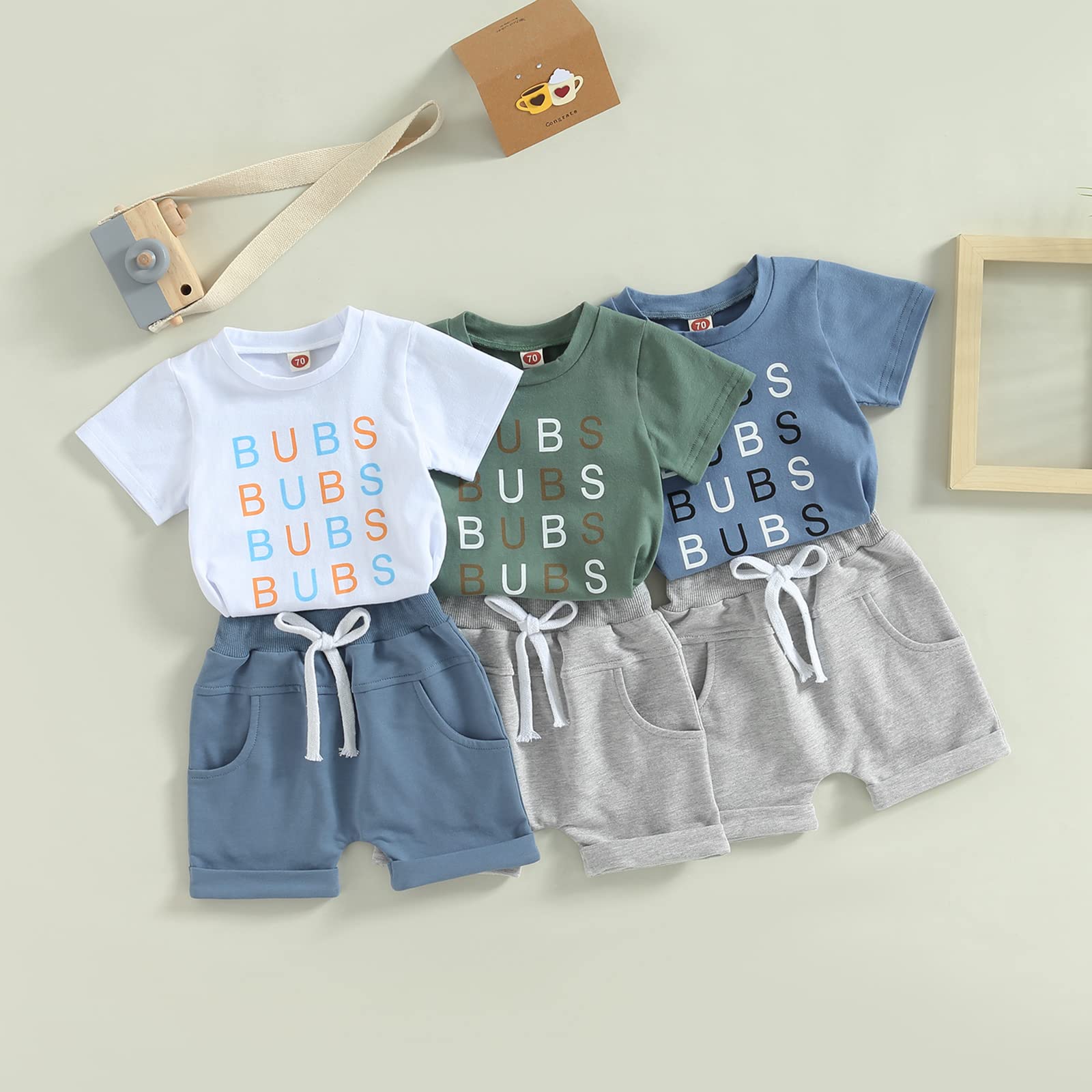 Newborn Baby Boy Summer Outfit - Letter Print Short Sleeve T-Shirt & Shorts Set | Cute Infant Clothes for Playtime & Photo Shoots