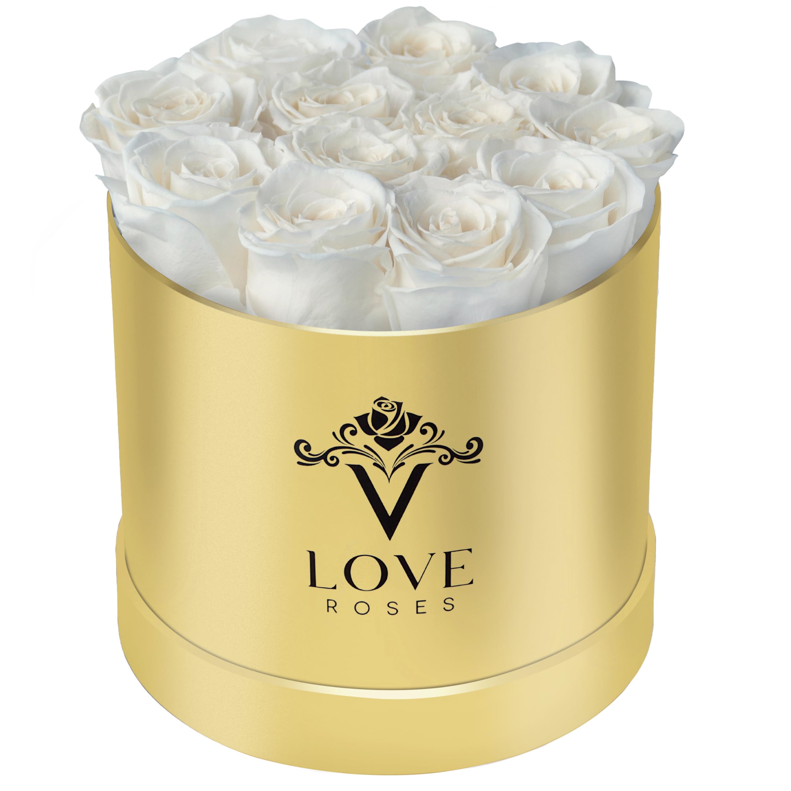 VLove® Forever Roses in a Box - Real Preserved Roses That Last 1 Year | Natural Eternal Flowers Gift for Anniversary, Valentine's Day & Wedding | Luxury Rose Display for Home Decor & Romantic Surprises