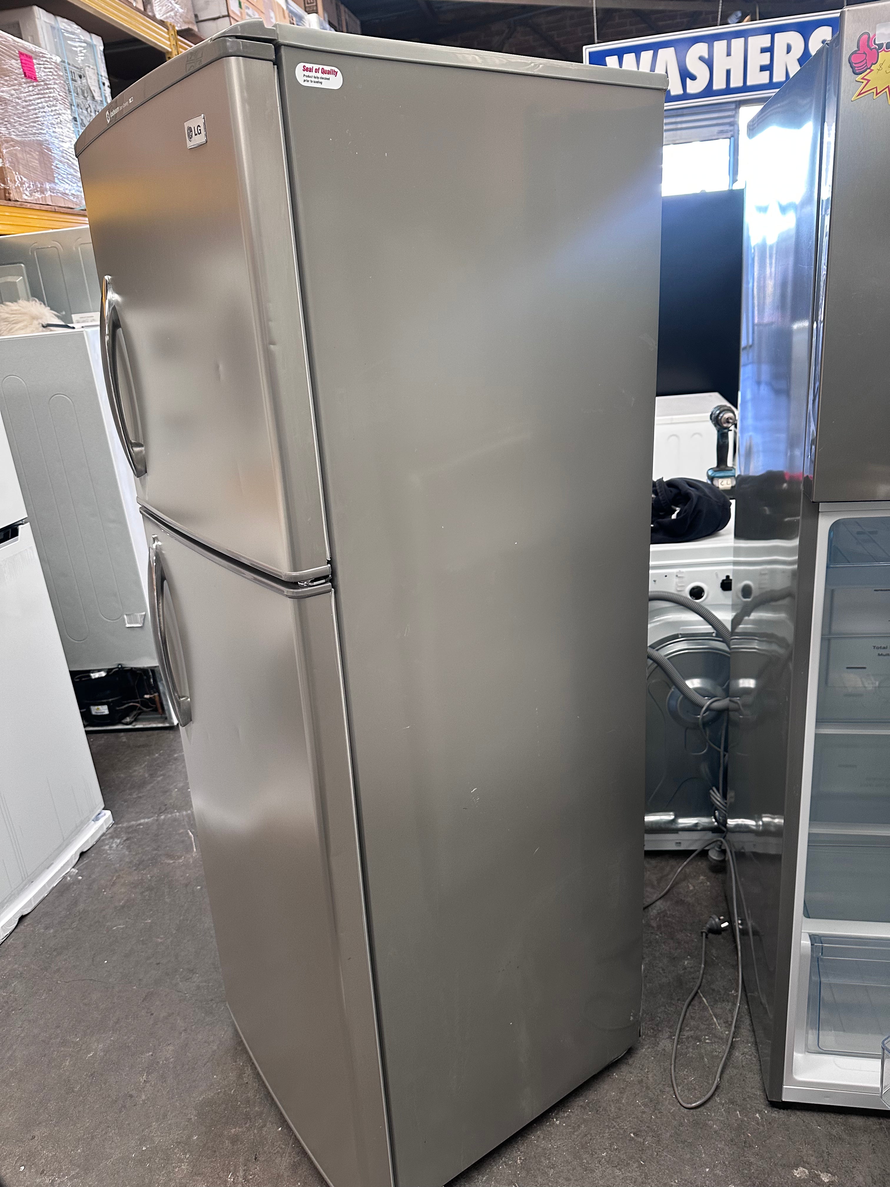 LG 339L Stainless Steel Top Mount Refrigerator - Energy Efficient, Spacious 2-Door Fridge with Freezer [Certified Refurbished] - Perfect for Kitchens, Apartments & Small Businesses