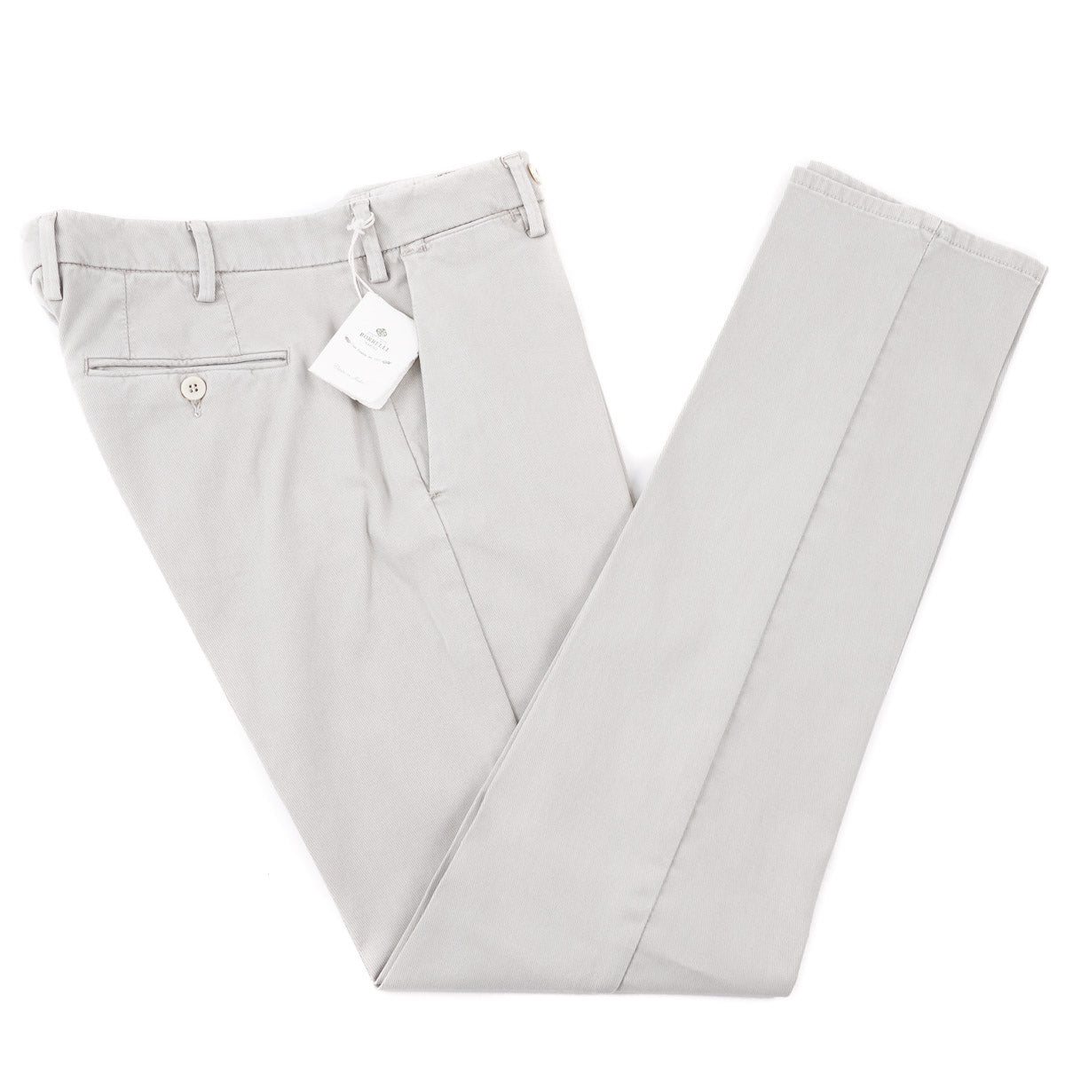 Luigi Borrelli Men's Slim Fit Cotton Dress Pants - Comfortable & Stylish for Office, Business Casual & Formal Occasions