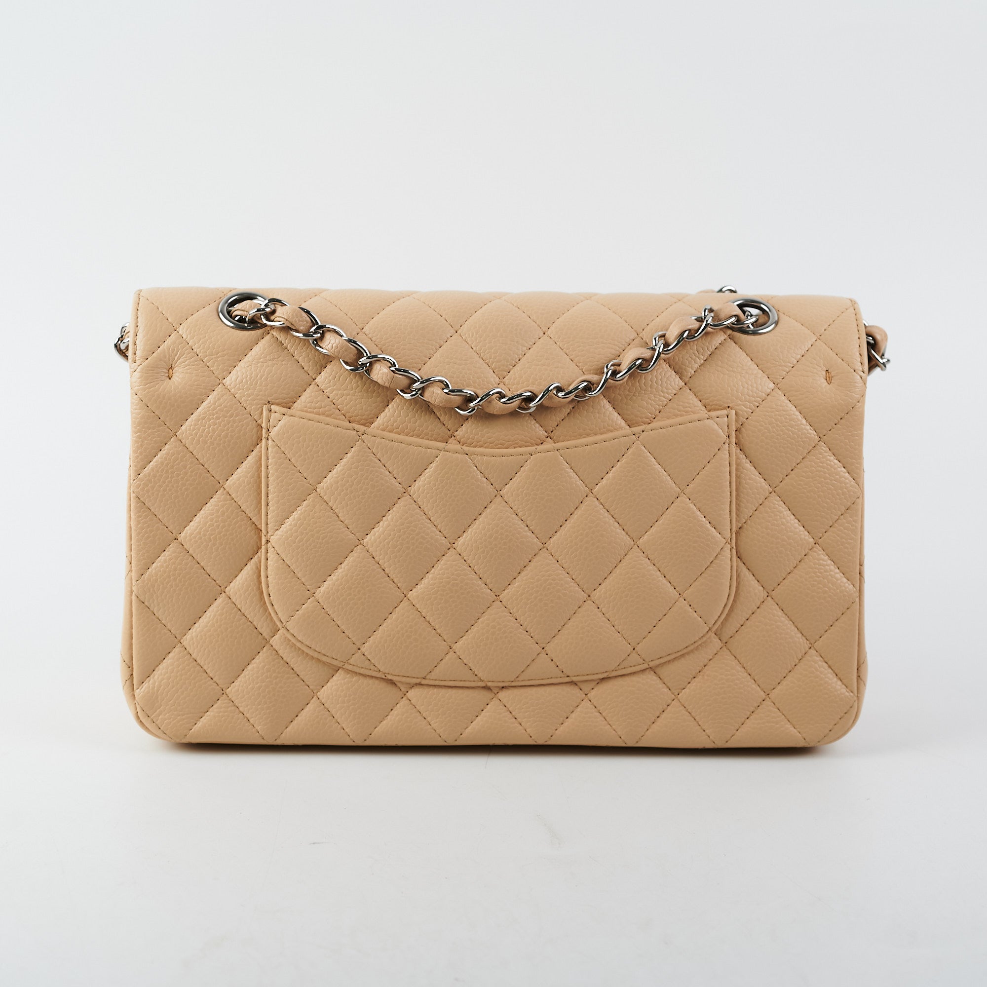 Chanel Quilted Classic Flap Bag Medium/Large Beige - Luxury Designer Handbag for Women, Perfect for Work, Evening Events & Everyday Use