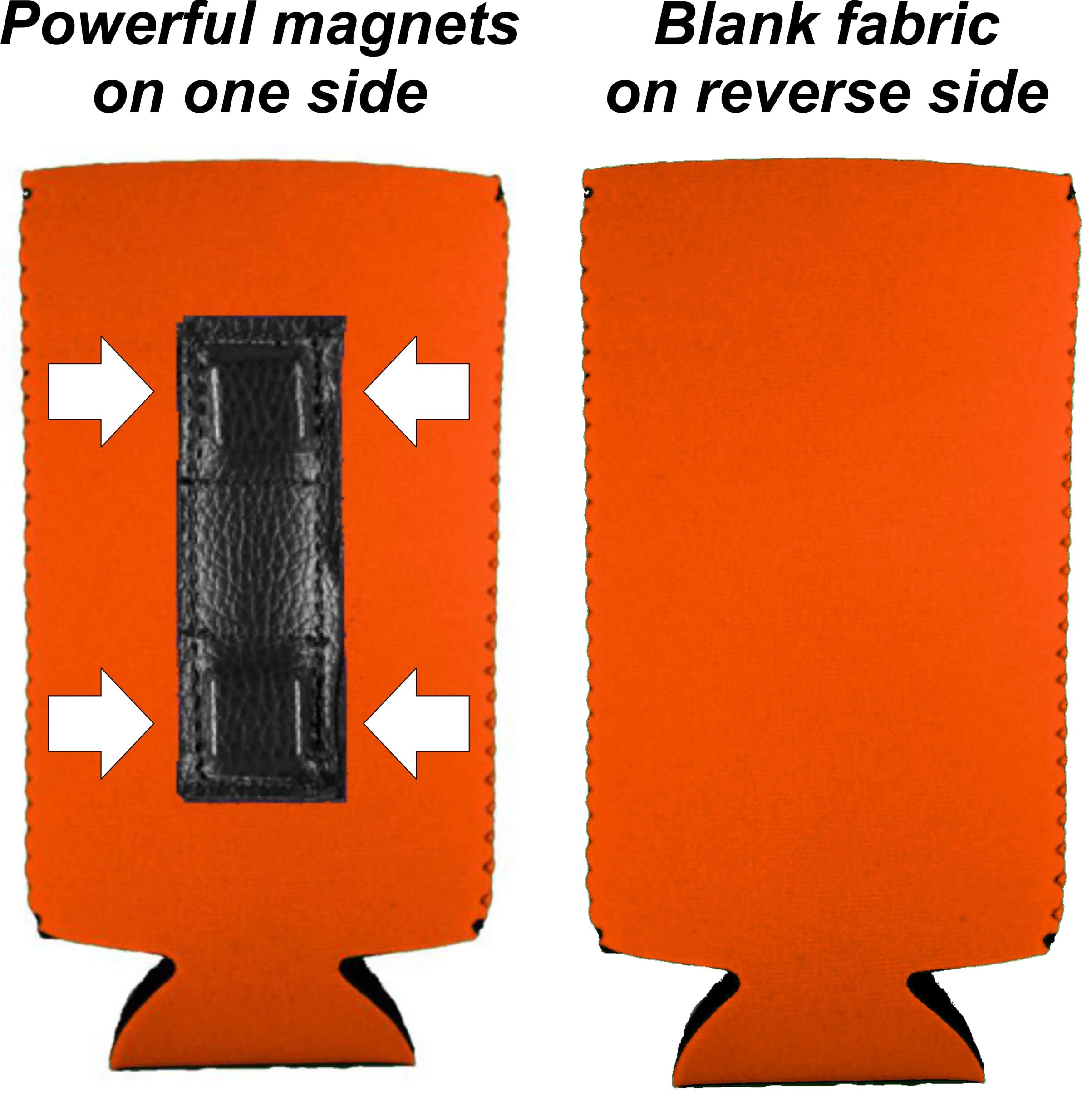 Blank Magnetic Slim Can Cooler - Insulated Beer & Soda Holder (Orange, 1-Pack) - Perfect for Parties, BBQs, and Outdoor Events