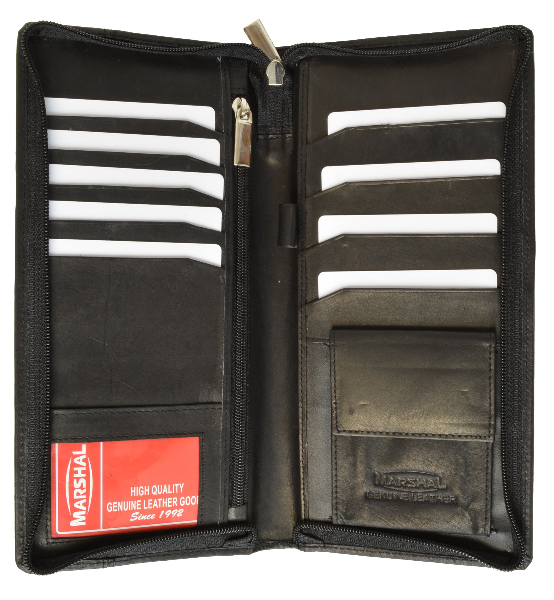 Premium Genuine Leather RFID Blocking Travel Wallet - Slim Credit Card Holder & Passport Case for Men & Women (Black) - Ideal for Airports, Business Trips & Everyday Use