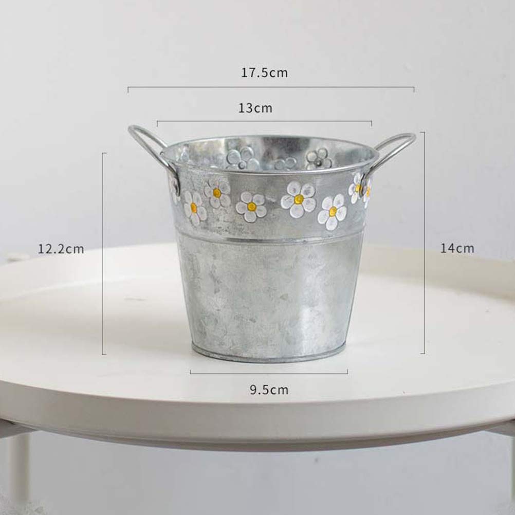 BESPORTBLE Decorative Iron Flower Pot - Rustic Bonsai Planter Bucket for Indoor/Outdoor Plants - Perfect for Home, Garden, and Office Decor