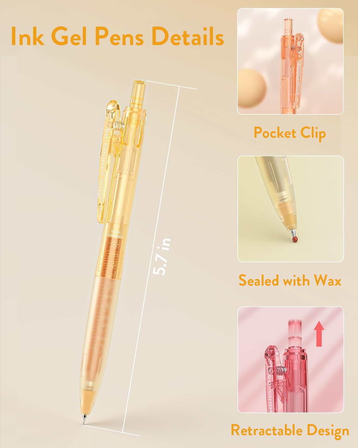 12-Pack 0.5mm Quick Dry Gel Pens - Retractable Multicolor Fine Point for School, Office & Art