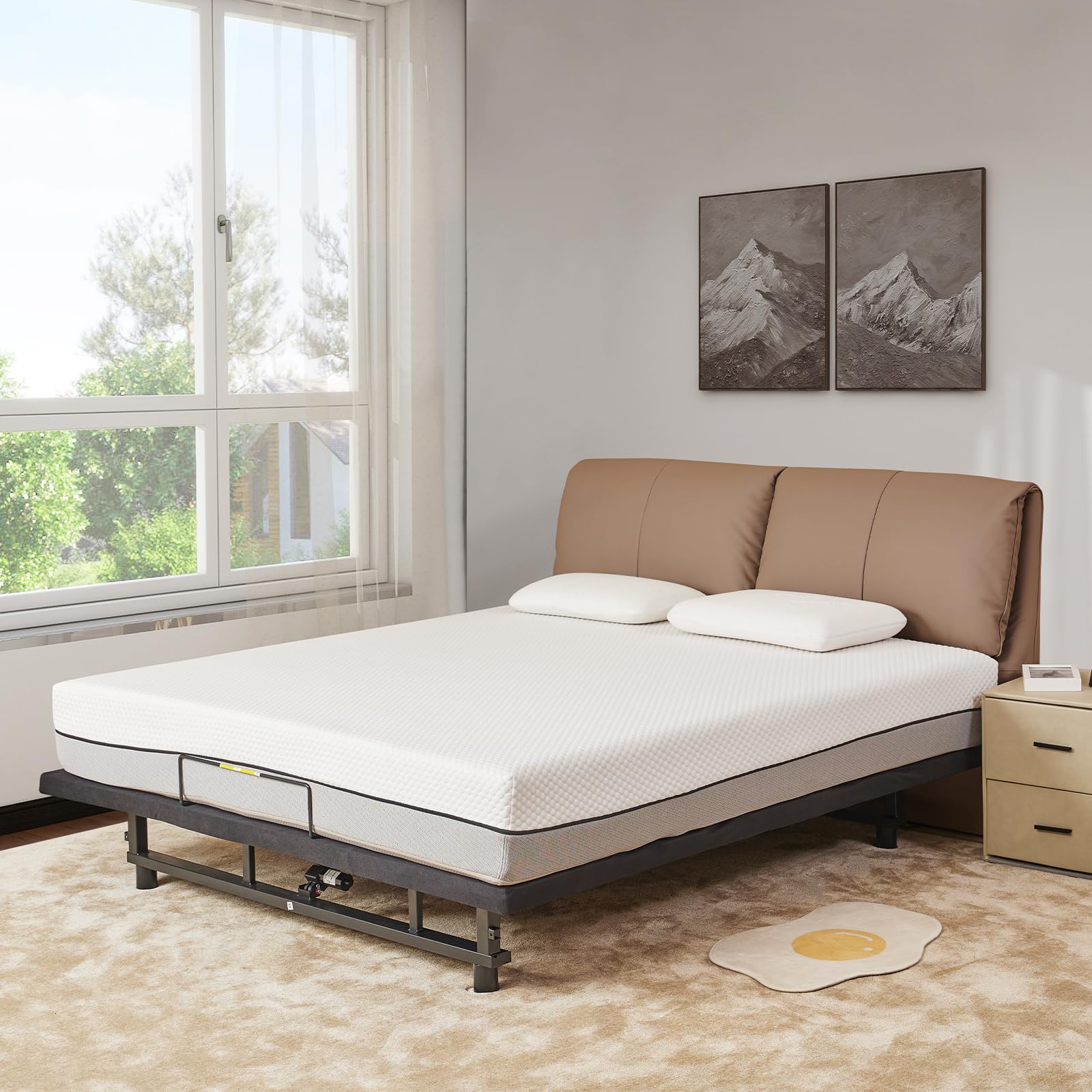Full Size Adjustable Bed Frame with Wireless Remote - Electric Base with Head/Foot Incline, Zero Gravity & Quiet Motor - Easy Assembly Black Bed Frame for Home, Office & Guest Room Use