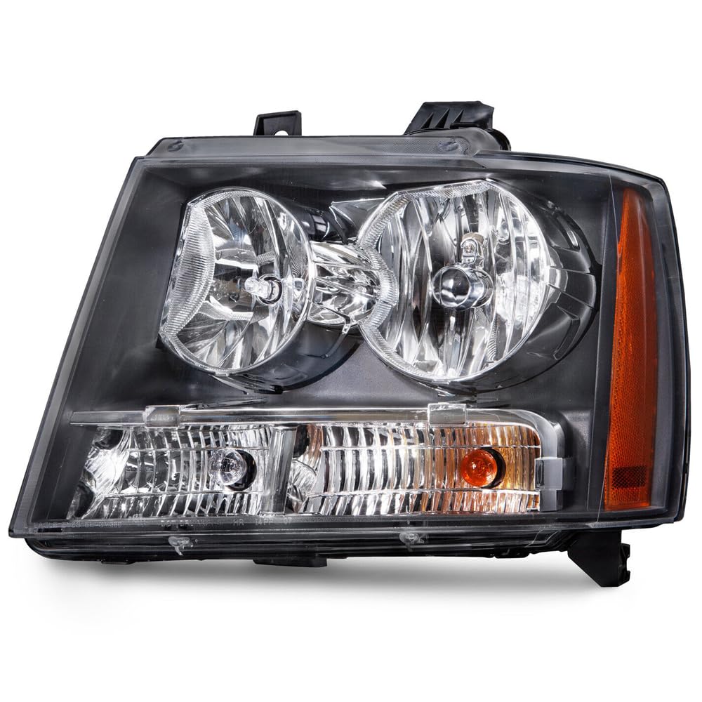 Chevrolet Chevy Tahoe Suburban Avalanche 2007-2011 Replacement Headlight Assembly with Bulbs - Pair for Improved Night Driving & Off-Road Visibility