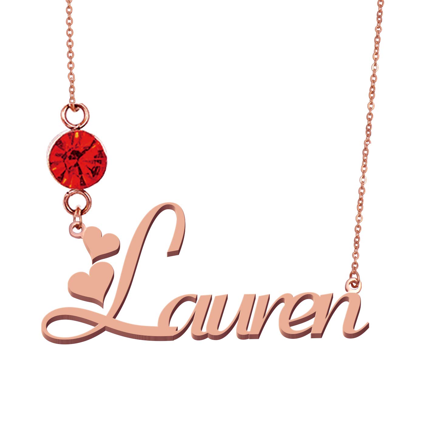 Personalized Name Necklace with Birthstone - Custom Engraved Jewelry Gift for Women, Mom, Wife - Perfect for Birthday, Anniversary & Valentine's Day