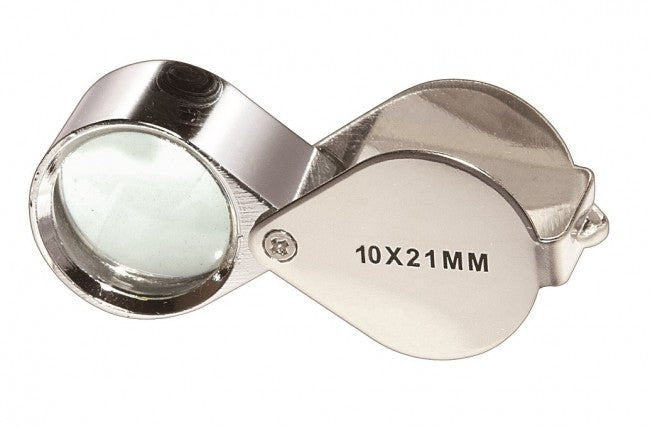 Heebie Jeebies 10x Magnifying Glass - Portable Field Magnifier for Outdoor Exploration, Reading Small Print, Coin & Stamp Collecting, Jewelry Inspection & Hobby Use