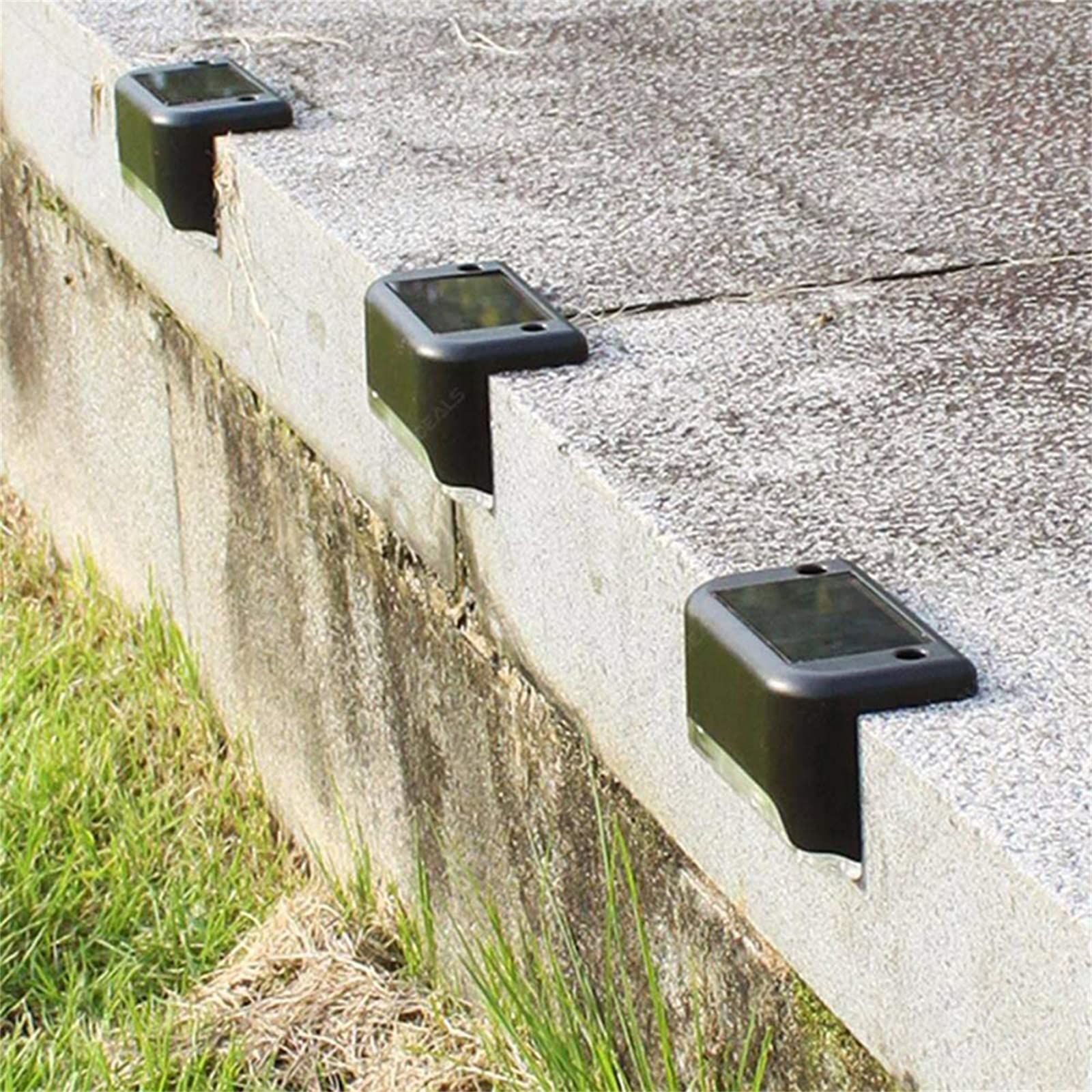 12PCS Black LED Solar Pathway Lights - Waterproof Outdoor Solar Stair Lights for Garden, Deck, Fence & Landscape Lighting | Solar Powered Step Lights for Walkway, Patio & Yard Decoration