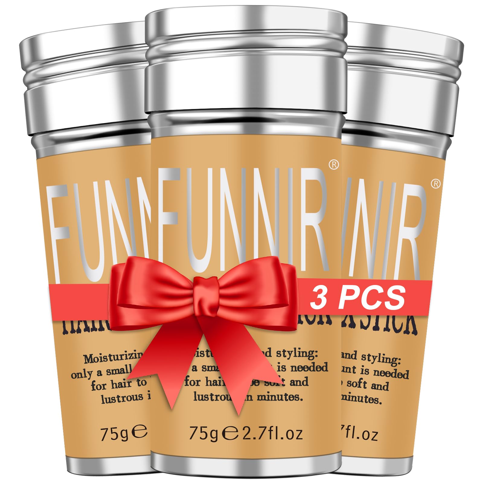 Hair Wax Stick (3 Pack) - Strong Hold Styling Wax for Slick, Frizzy Hair & Edge Control - Perfect for Kids, Women & Men - Great for Bun Maker, Ponytails & Everyday Hairstyles