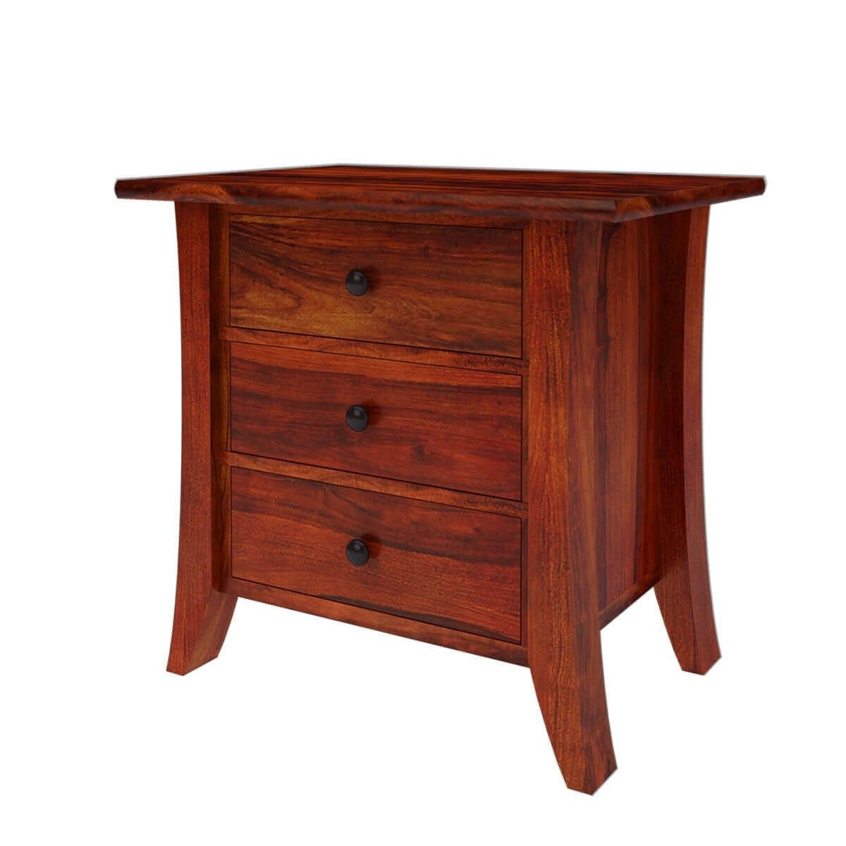 Modern Solid Wood 3-Drawer Nightstand with Sleek Design - Perfect for Bedroom, Living Room & Small Spaces - Georgia Home Decor
