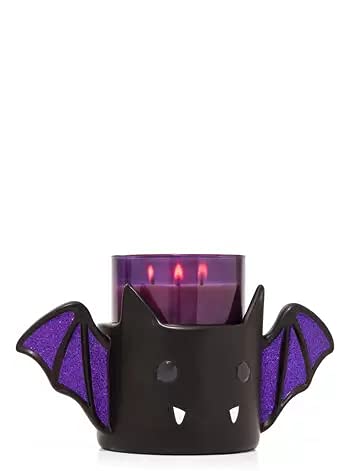 Bath & Body Works Candle Holder for White Barn 3-Wick Candles - Elegant Bat Pedestal Halloween Decor (2021 Collection) - Perfect for Spooky Home Decor, Party Centerpieces & Gift Giving (Candle Not Included)