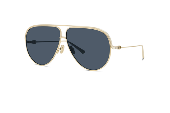 Christian Dior A1U B0B0 Light Nickel-Tin Blue Oval Women's Sunglasses - Stylish UV Protection for Beach, Driving & Outdoor Activities
