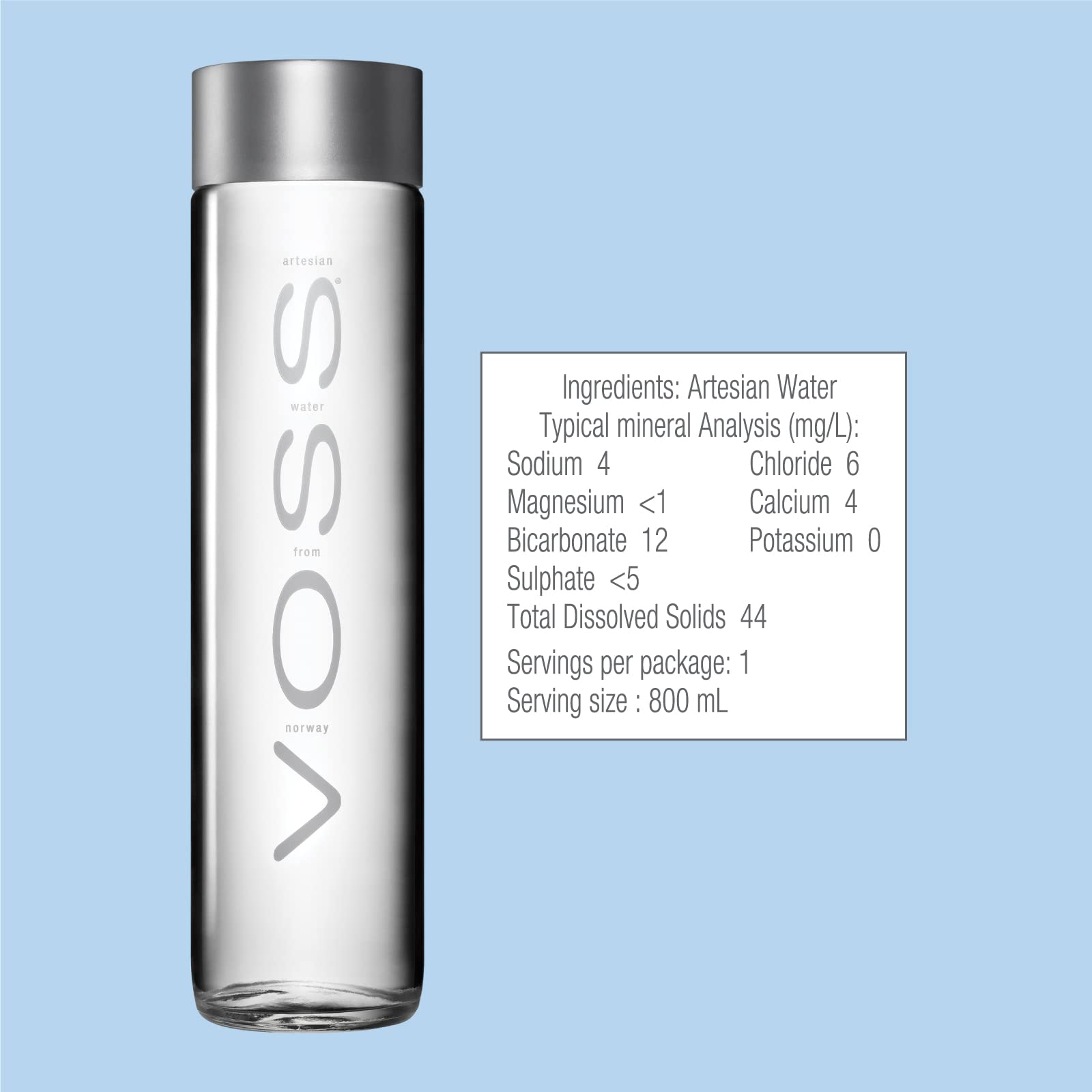 Voss Artesian Still Water - 24 Pack of 800ML Bottles | Premium Pure Natural Spring Water for Hydration, Home, Office & Gym | BPA-Free, Eco-Friendly Packaging