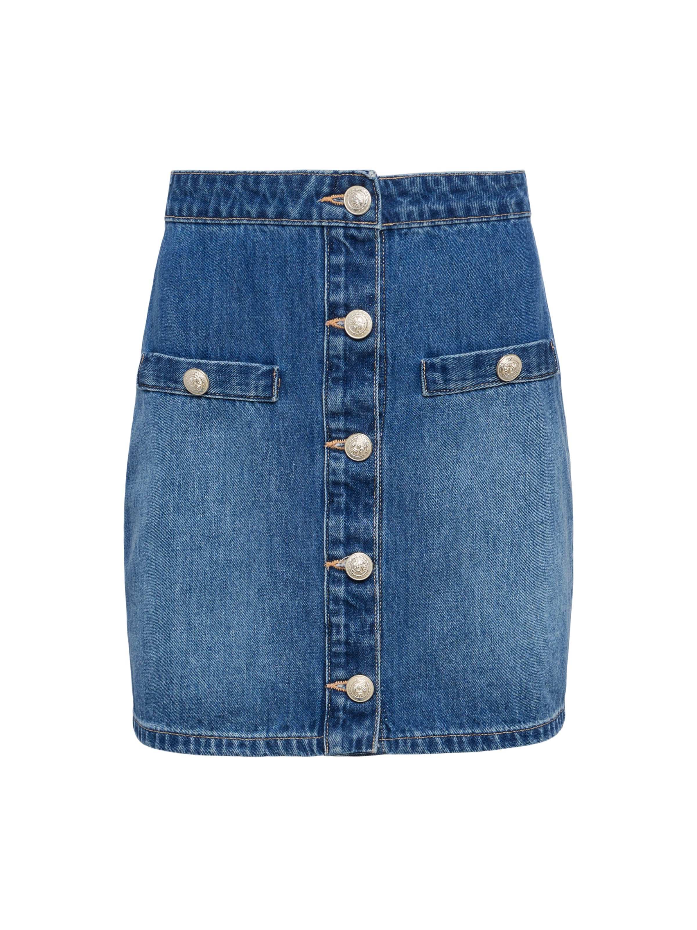 Kris Denim Mini Skirt for Women - High Waisted Stretch Denim Short Skirt - Casual Summer Outfit for Streetwear, Party & Date Night