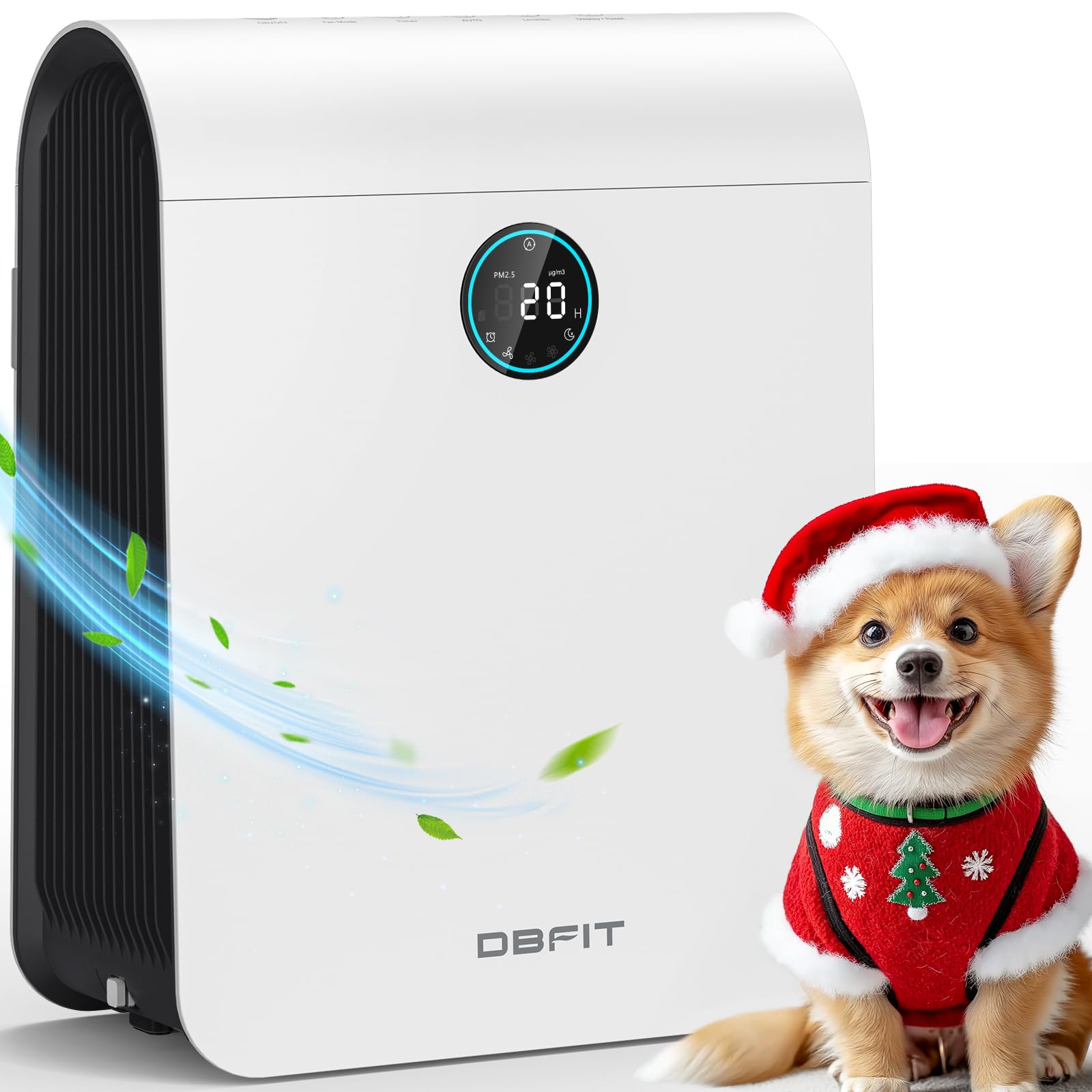 DBFIT H13 HEPA Air Purifier for Large Rooms up to 2390 ft² - PM2.5 Air Quality Sensor, Washable Filter, Auto Mode - Removes Smoke, Dust, Pollen, Pet Hair & Odors | Perfect for Home, Office & Allergy Relief