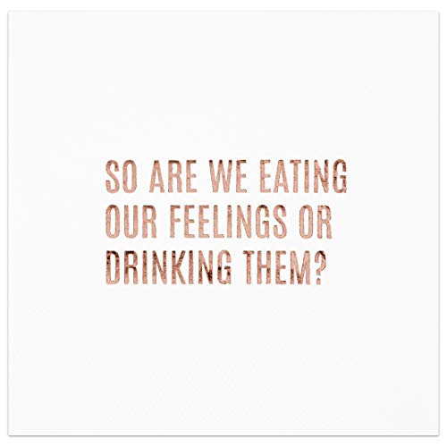 Rose Gold 5x5 So Are We Eating Our Feelings Napkins 50-Pack