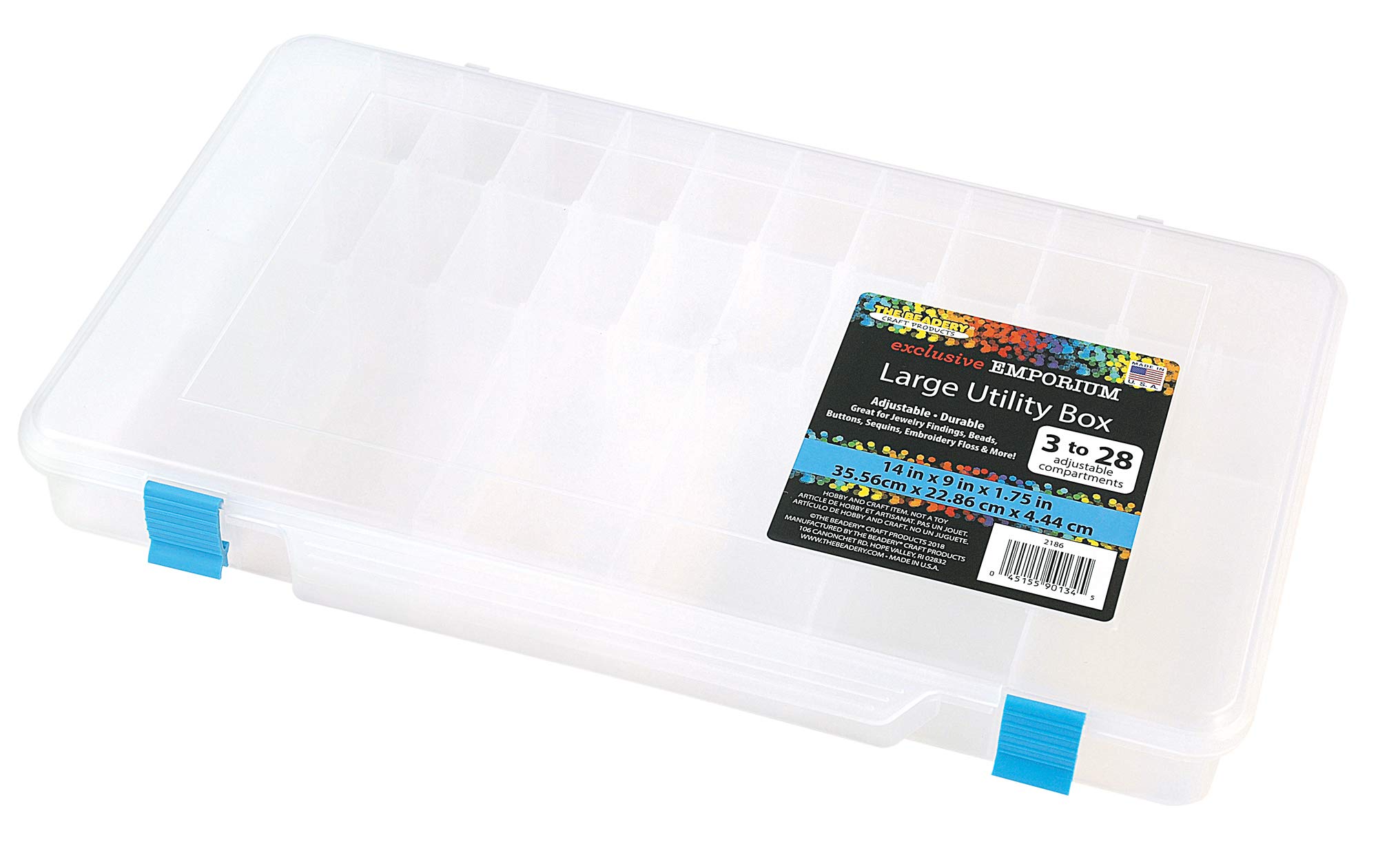 The Beadery Large Clear Utility Box - Organize Beads, Crafts & DIY Supplies | Perfect for Jewelry Making, Scrapbooking & Art Storage