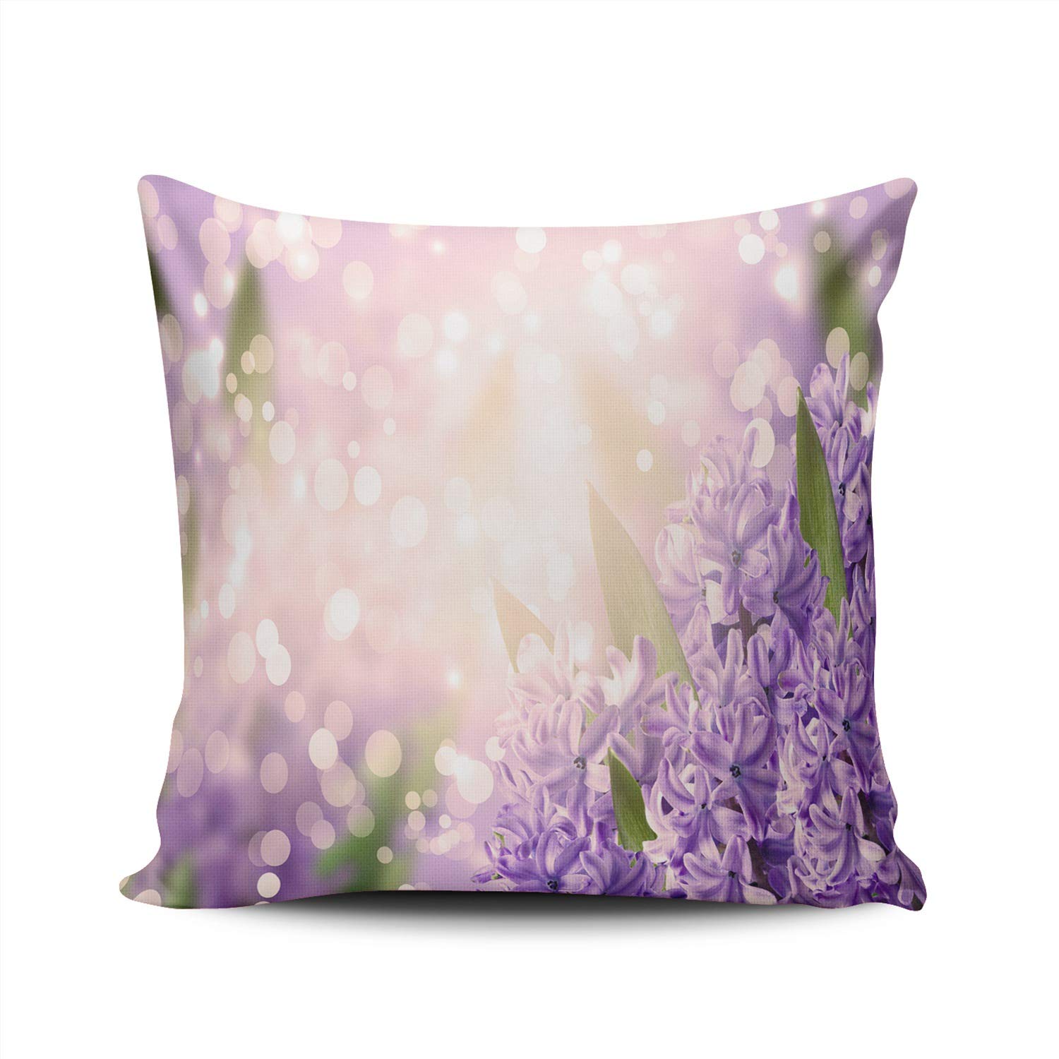 Premium Floral Purple Flower Throw Pillow Cover 22x22 Inches - Double Sided Printed Decorative Square Pillow Case with Hidden Zipper | Perfect for Sofa, Bed, Couch & Home Decor