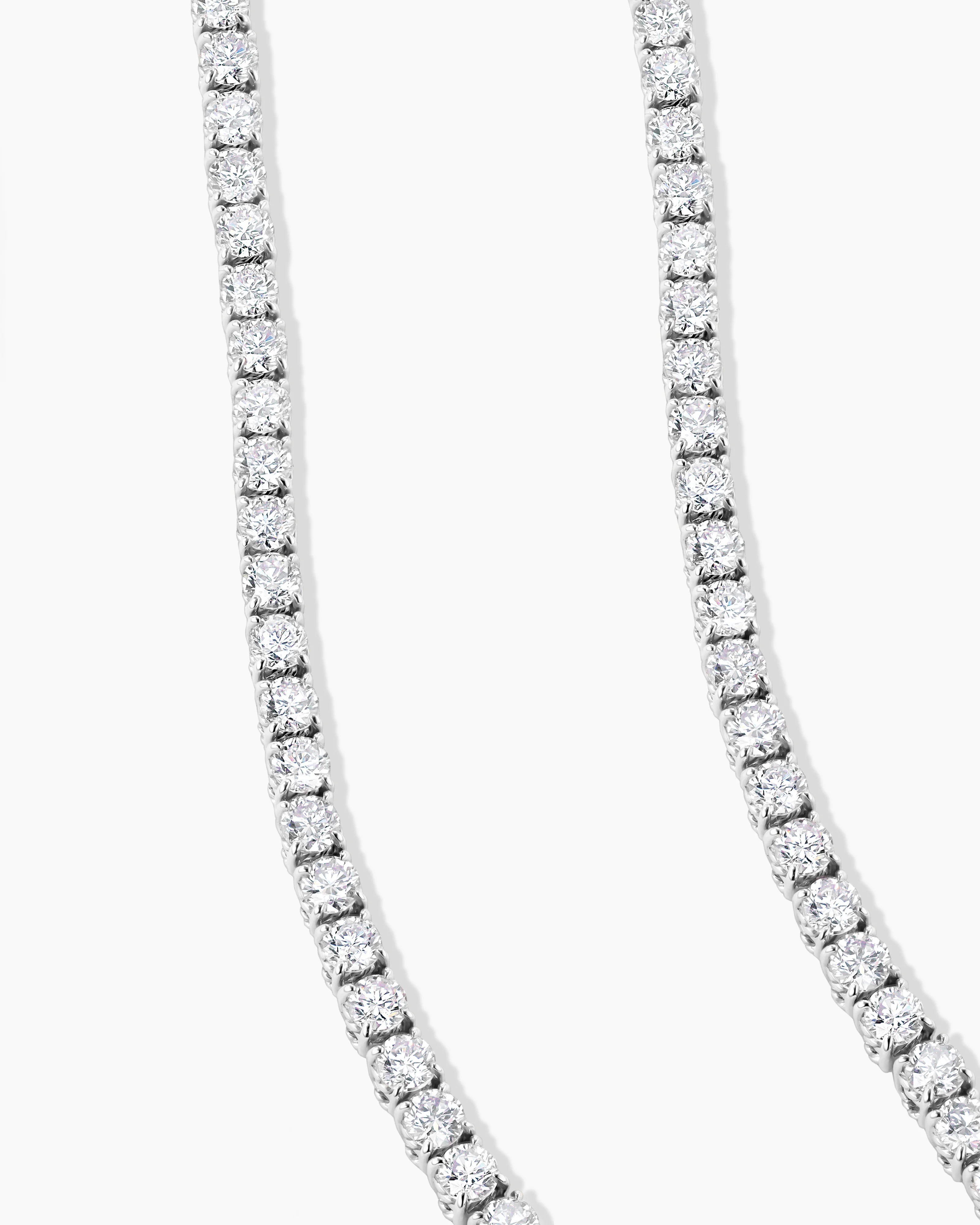 14K White Gold Plated Tennis Necklace Chain - 3mm Width, 18-24 Inch Adjustable Length - Perfect for Weddings, Parties & Everyday Elegance