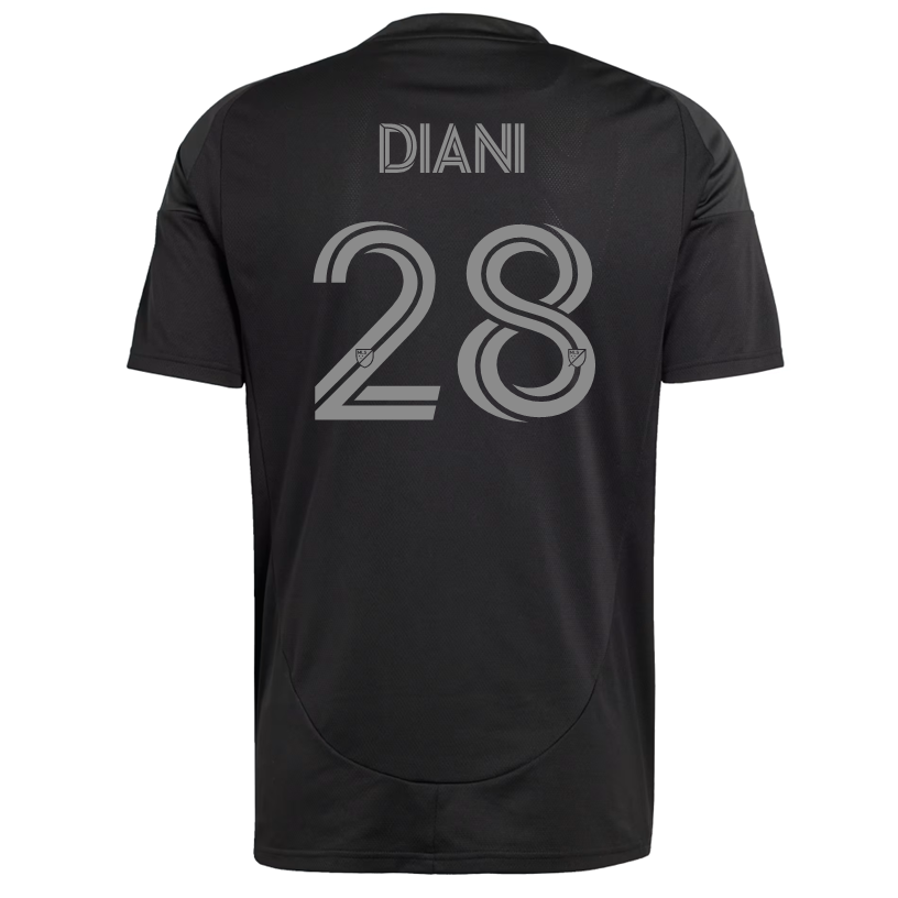 Adidas Djibril Diani Charlotte FC Away Jersey 25/26 - Authentic Black Soccer Jersey for Men - Perfect for Matchdays, Training & Fan Support