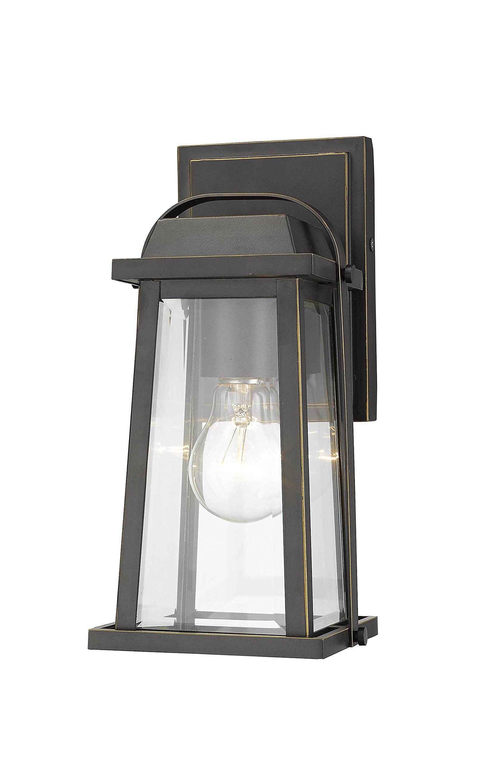 Millworks 1 Light Outdoor Wall Sconce - Oil Rubbed Bronze Finish - Weatherproof Exterior Lighting for Porch, Patio, Garage & Entryway