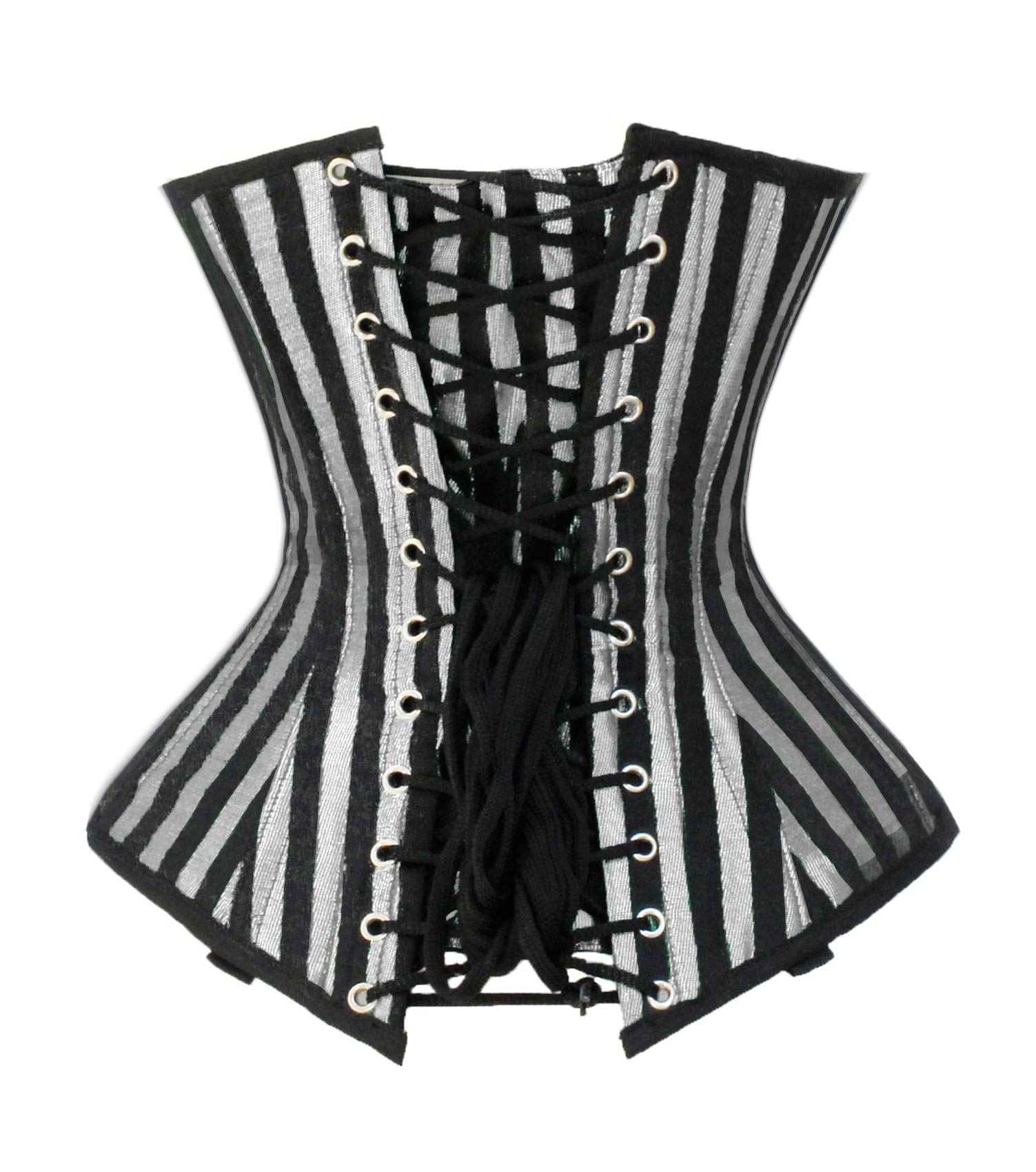 Luvsecretlingerie Heavy Duty 26 Double Steel Boned Waist Training Corset - Brocade Stripe Underbust Shapewear #9966-STR for Women, Plus Size Waist Cincher for Tummy Control, Victorian Steampunk Costume & Burlesque Outfits