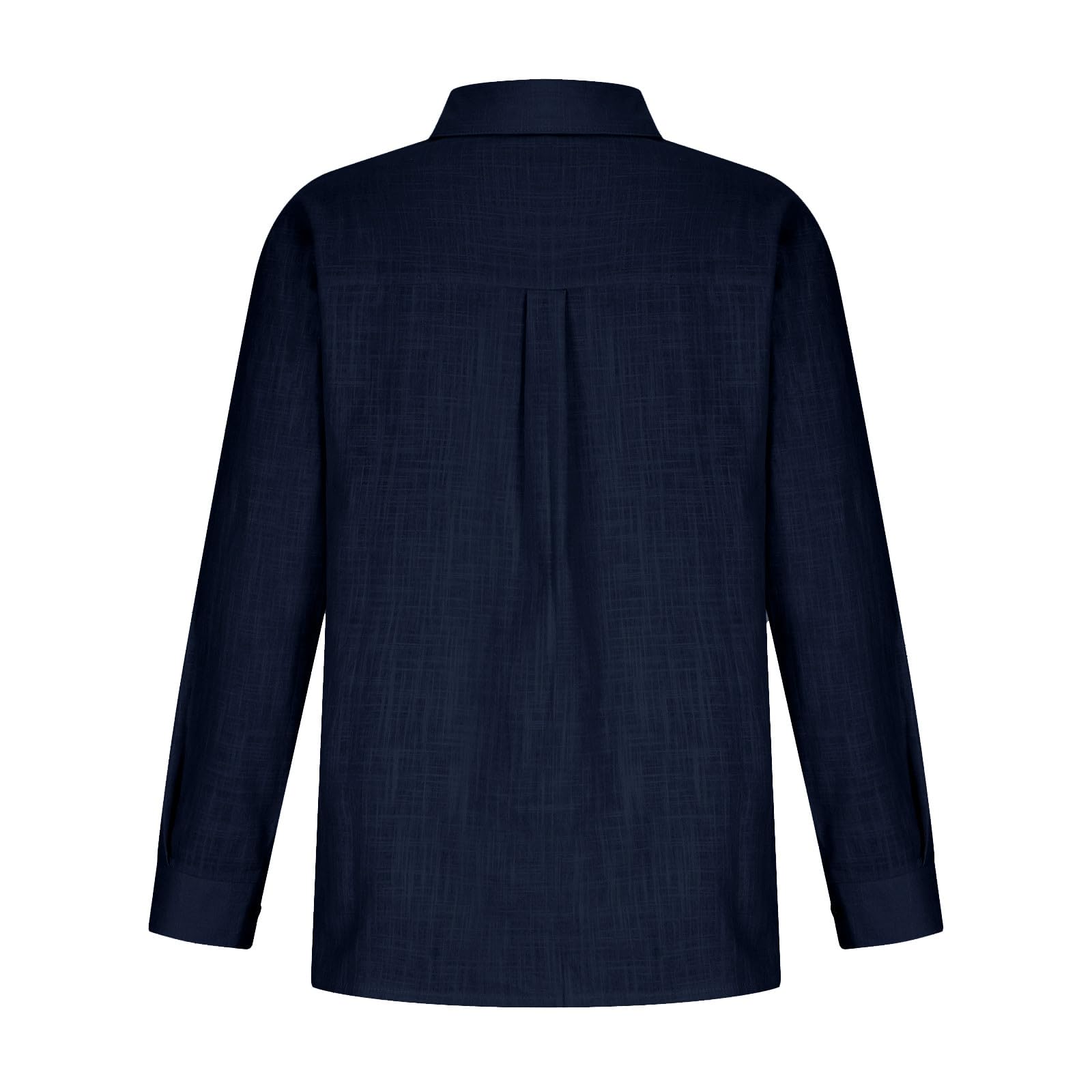 Women's Linen Long Sleeve Blouse - V Neck Button Down Shirt for Summer | Comfortable Business Casual Top for Office & Outdoor Wear