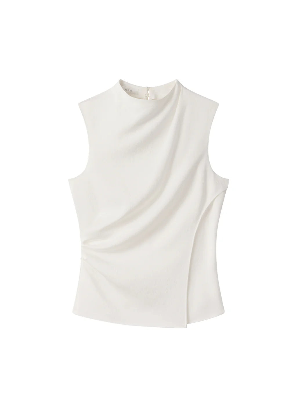 Amira Ruched Sleeveless Women's Top - Off White | Stretchy Casual Blouse for Summer, Date Night & Office Wear