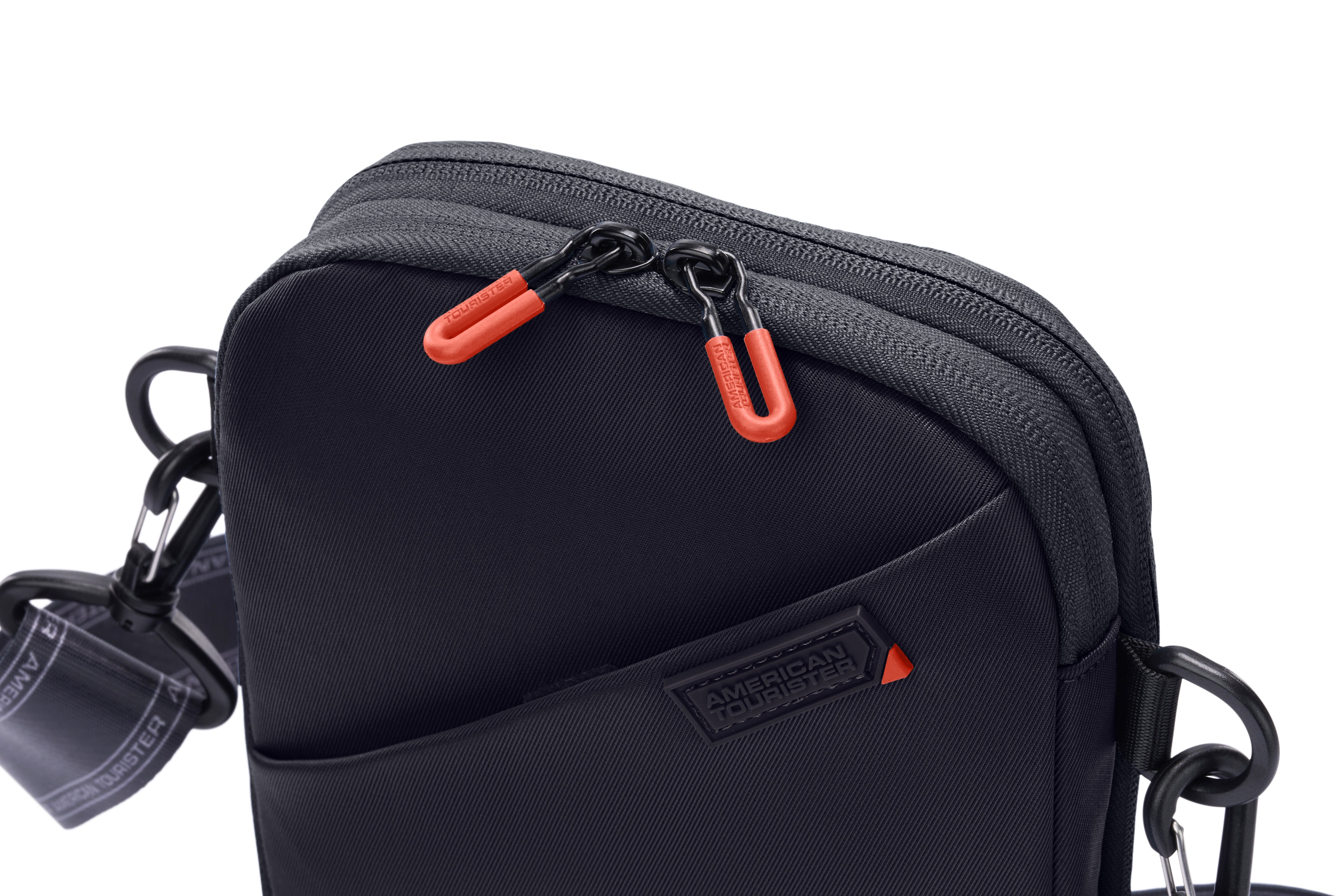 American Tourister Vega 3.0 Orbit Crossbody Bag - Lightweight Travel Purse for Women, Anti-Theft Shoulder Bag with Adjustable Strap (Black) | Perfect for Daily Commute, Shopping & Travel Accessories