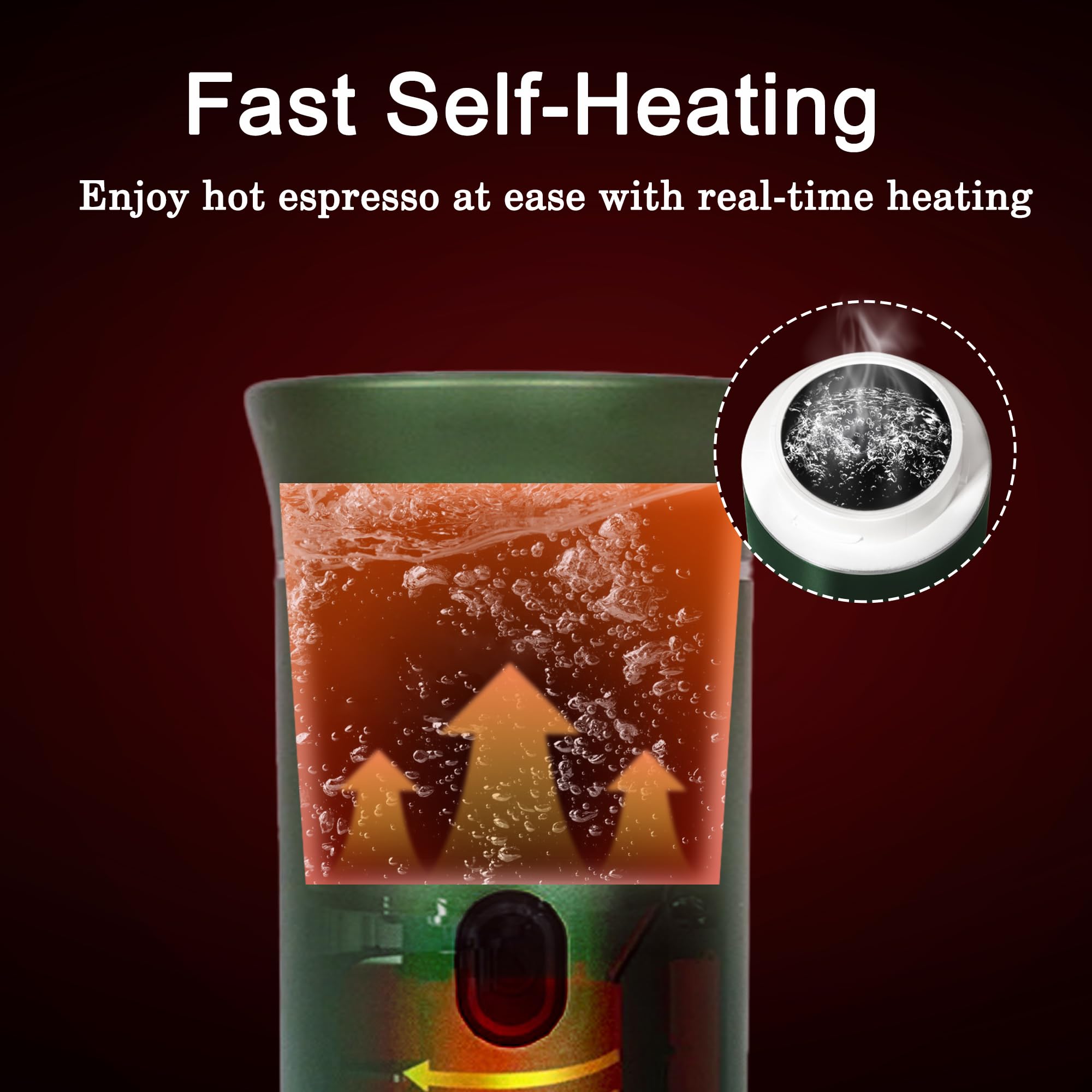 LumoShine Portable Espresso Machine - Mini Self Heating Coffee Maker for Ground Coffee & Nespresso/Dolce Gusto Capsules | Perfect for Camping, Hiking, RV Trips & Outdoor Travel | Compact & Eco-Friendly Design
