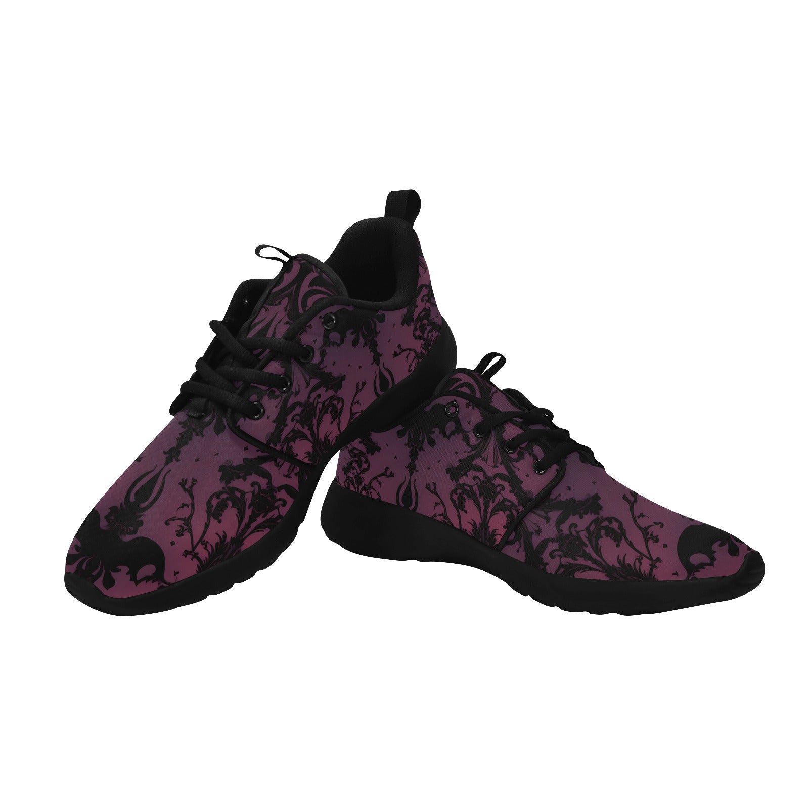 Gothic Purple Women's Fashion Sneakers with Pull Loop - Stylish Comfort for Casual Wear, Walking & Gothic Outfits