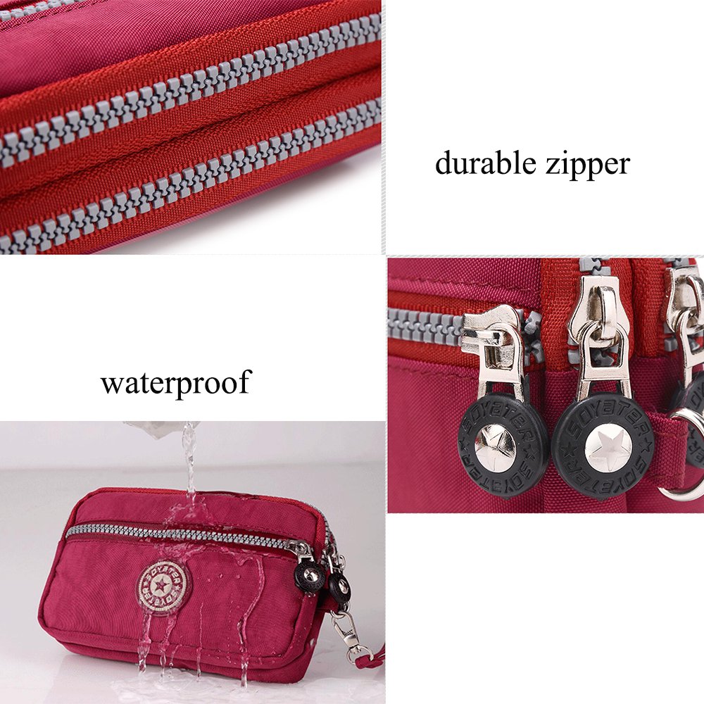 Waterproof Nylon Wristlet Bag with Dual Zipper - Slim Clutch Purse for Women, Phone Wallet with Card Slots & Money Pocket | Perfect for Travel, Shopping & Daily Essentials