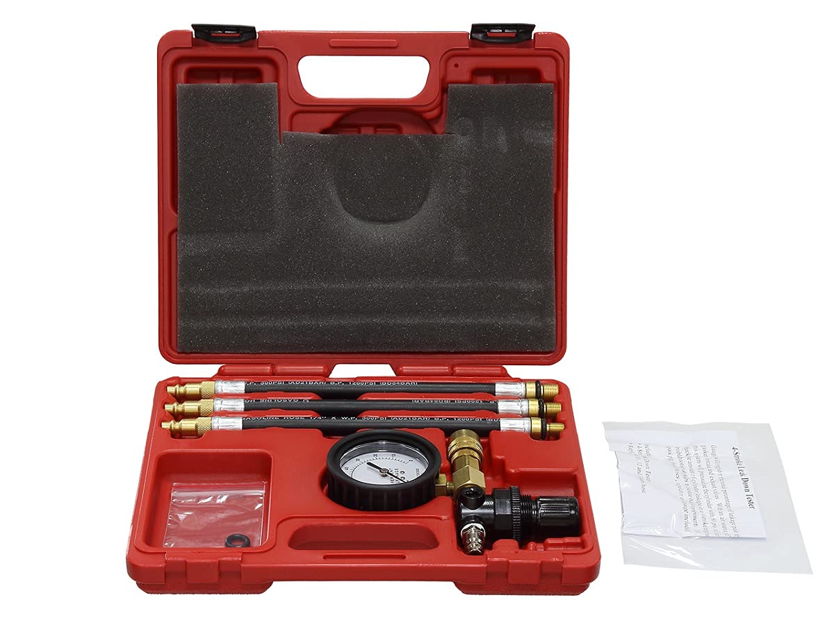UP-12825 Leak Down Tester Kit - Professional 4-Stroke Powersports Engine Diagnostic Tool for Motorcycles, ATVs & Dirt Bikes - Detect Compression Leaks in Cylinders & Valves