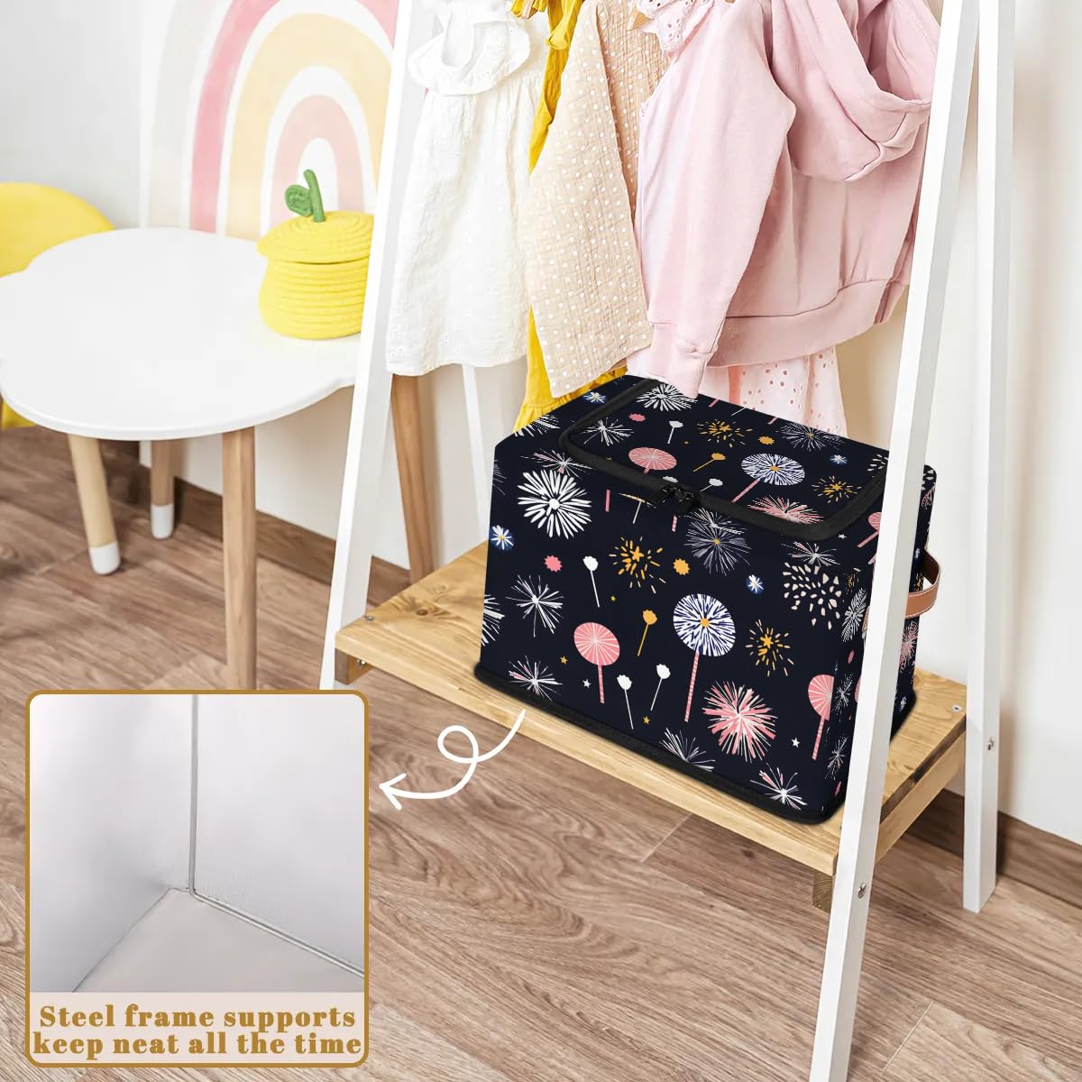 Collapsible Storage Bins with Lids - Stackable Fabric Storage Cubes for Clothes, Toys, Blankets | Dustproof Closet Organizer | Home & Office Organization Solution | Perfect for Bedroom, Nursery, and Garage Storage