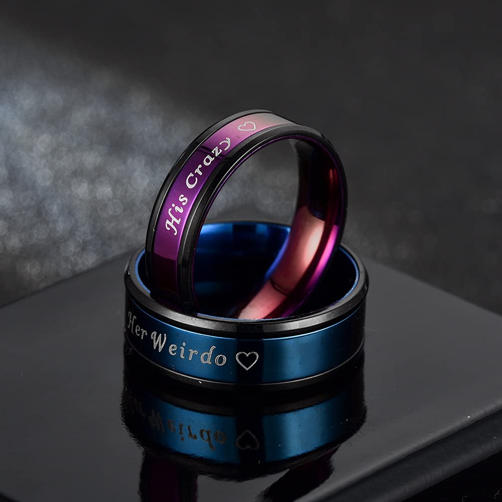 8MM Titanium Steel Promise Ring for Couples - His & Hers Matching Wedding Bands - Stainless Steel Anniversary Rings (Sizes 5-13) - Perfect for Engagements, Anniversaries & Romantic Gifts