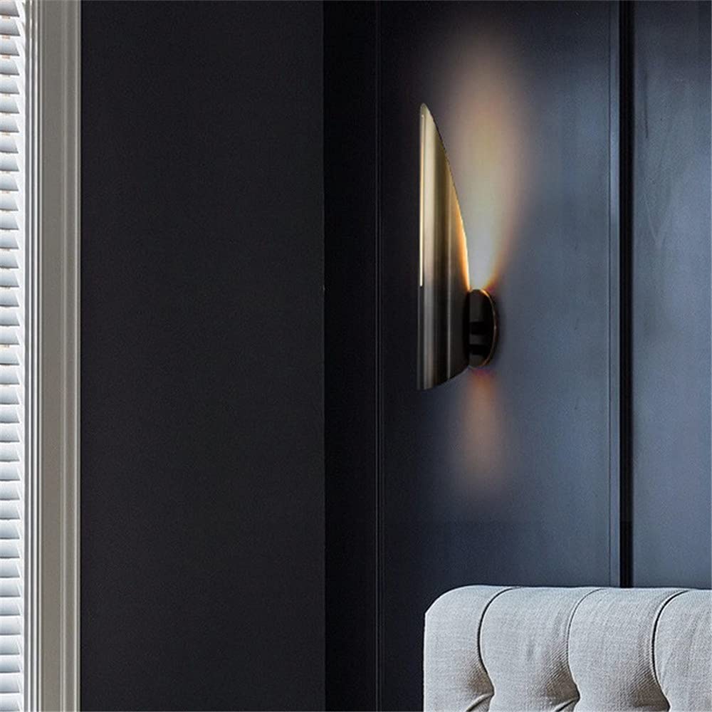 NIUYAO Modern Oblique Cut Tube Wall Sconce with Metal Shade - Gold Finish Postmodern Indoor Lighting Fixture for Living Room, Bedroom & Hallway Decor