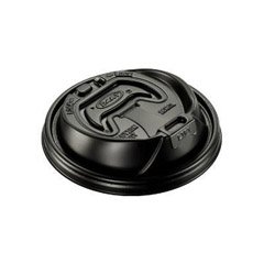 DART 16RCLBLK Optima Hot Cup Lids for 12-24oz Cups - Black (100/Sleeve, 10 Sleeves/Carton) - Perfect for Coffee Shops, Restaurants & Takeout Services