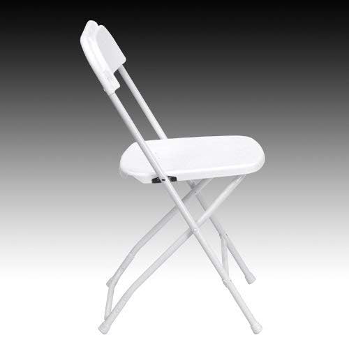 Premium Folding Chairs with Molded Plastic Seat & Steel Frame - Heavy Duty Stackable & Foldable Chairs for Indoor/Outdoor Use (Set of 4) - Perfect for Parties, Events, Camping & Home Decor
