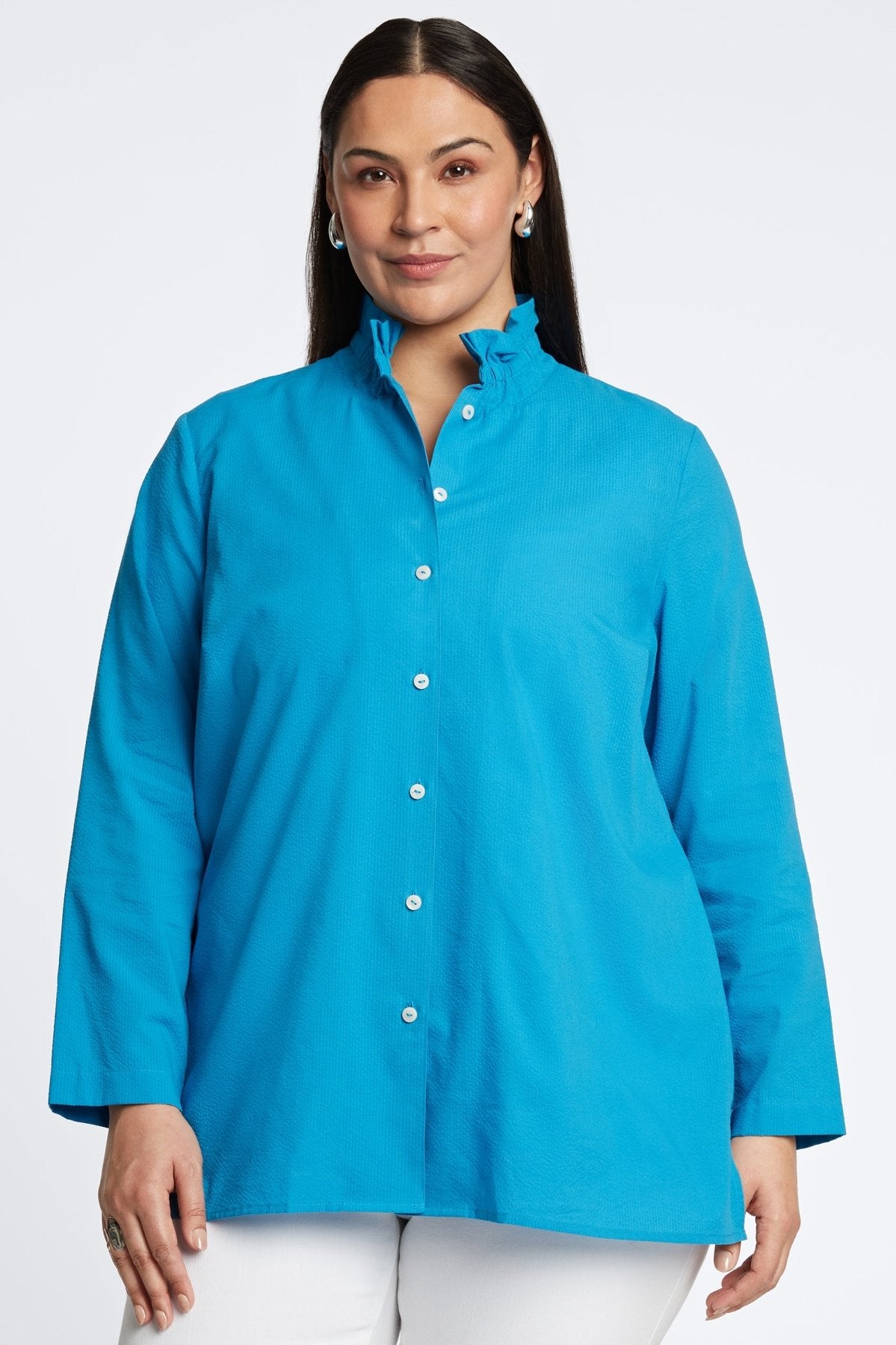 Carolina Plus Seersucker Long Sleeve Shirt Jacket for Men - Lightweight Summer Blazer - Perfect for Beach Weddings, Outdoor Parties & Business Casual Wear