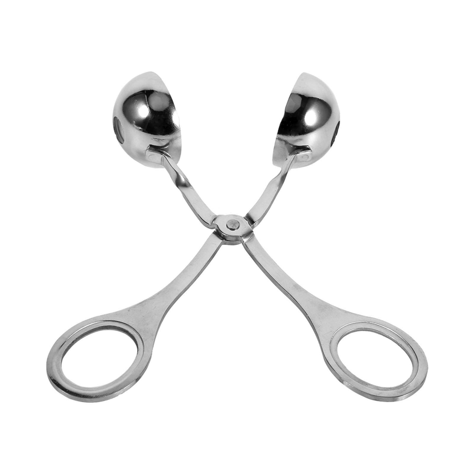 Premium Stainless Steel Meatball Scoop - Non-Stick Cookie Dough & Cake Baller Tool (6.34 x 2.72 Inch) - Perfect for Baking, Ice Cream Scooping & Fruit Balling - Silver Kitchen Utensil for Professional & Home Use