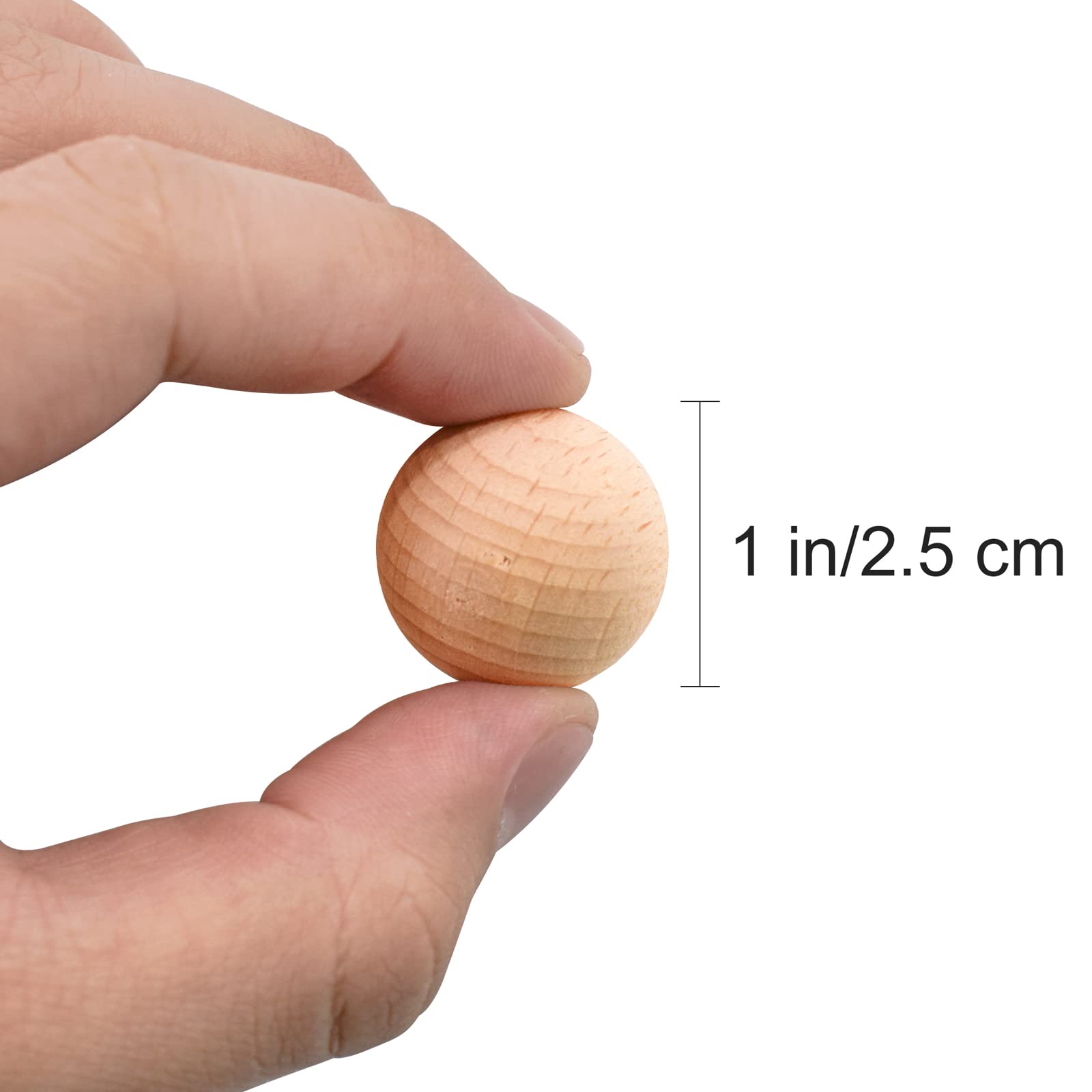 Enkrio 1 Inch Unfinished Hardwood Wooden Balls - 100pcs Natural Round Wood Craft Balls for DIY Projects, Jewelry Making, Home Décor & Art Design - Perfect for Christmas Ornaments, Bead Crafts and Wall Decor