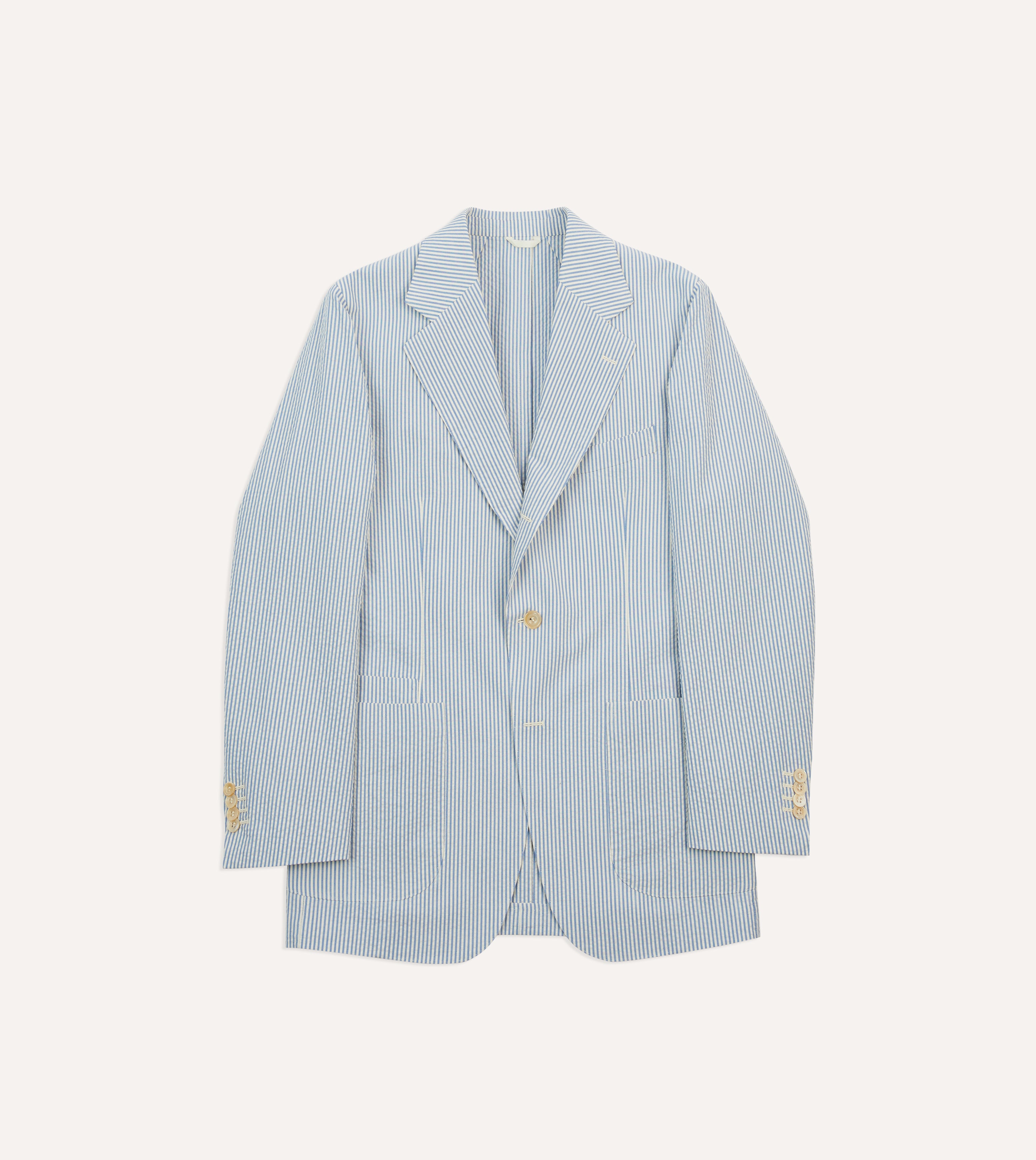 Premium Seersucker Cotton Tailored Jacket for Men - Lightweight Summer Blazer with Breathable Fabric - Perfect for Weddings, Business Casual & Outdoor Events