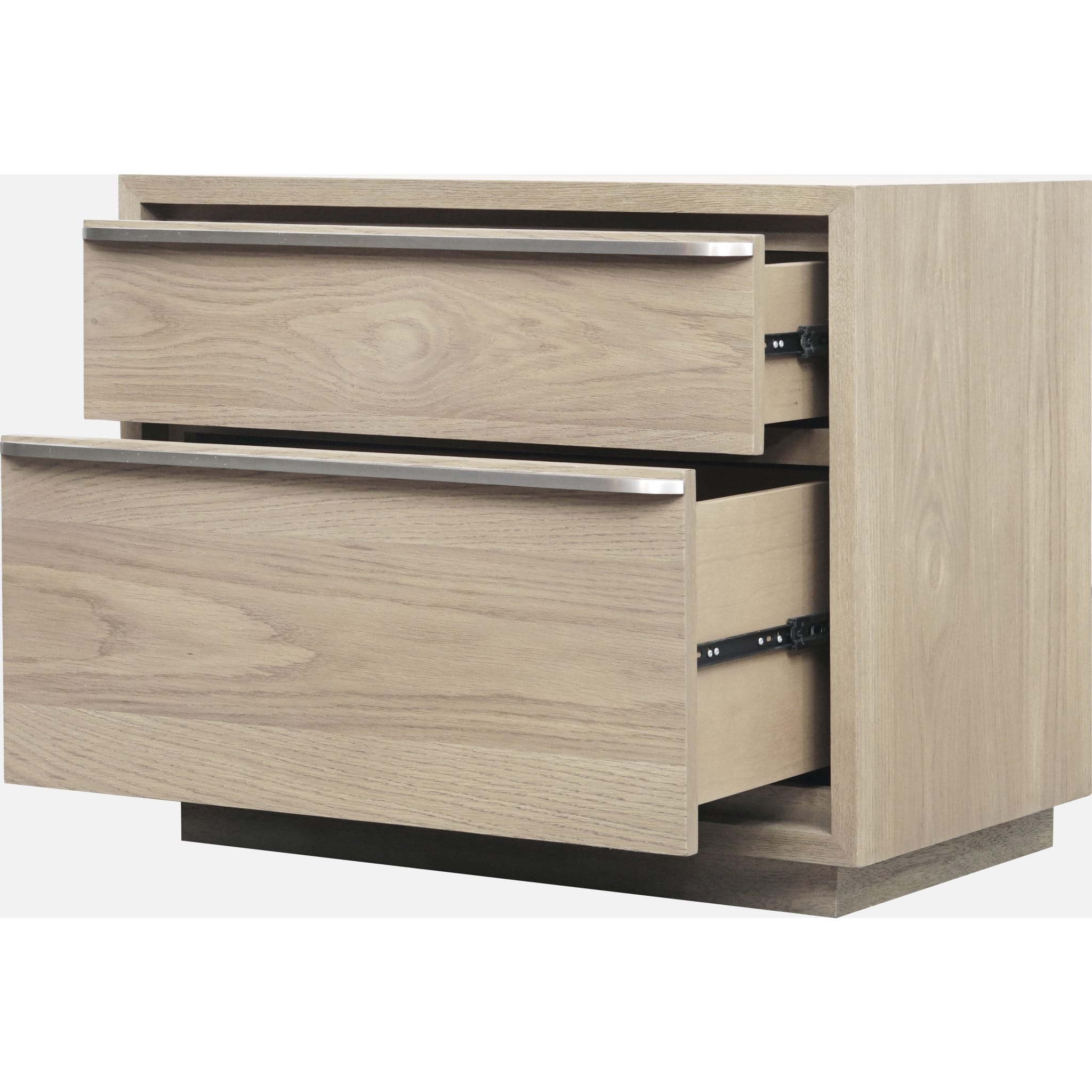 Modern Coastal USB Charging Nightstand with 2 Drawers - Bisque Finish for Bedroom, Living Room & Guest Room - Fast Charging Side Table with Storage