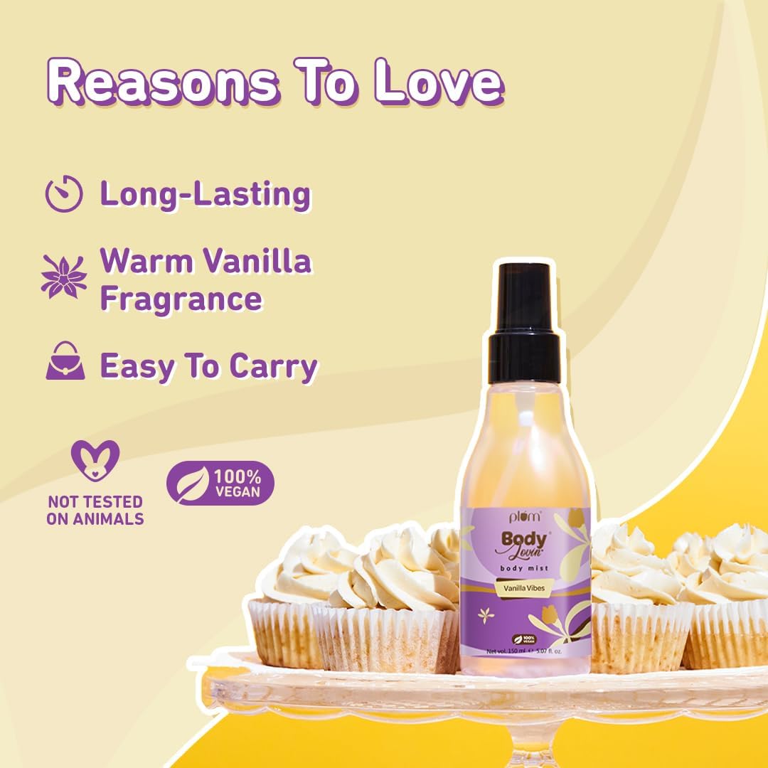 BodyLovin' Vanilla Vibes Body Mist for Women - Long Lasting Vanilla Perfume Spray | 150ml Fine Fragrance | Perfect for Daily Use, Date Nights & Special Occasions