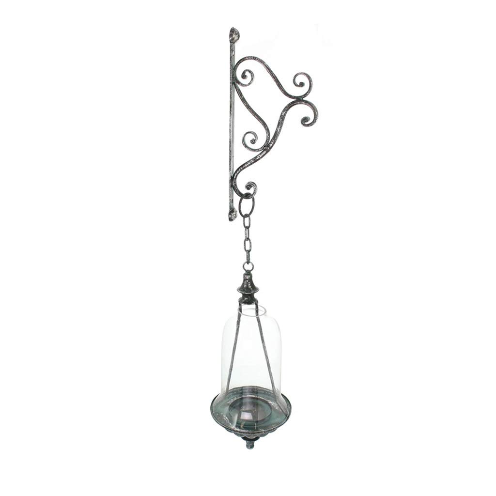 Elegant Black Iron Hanging Candle Holder for Outdoor Use - Wind-Resistant 15x15x80cm Balcony, Patio & Door Decor - Perfect for Romantic Dinners, Garden Parties & Cozy Evenings