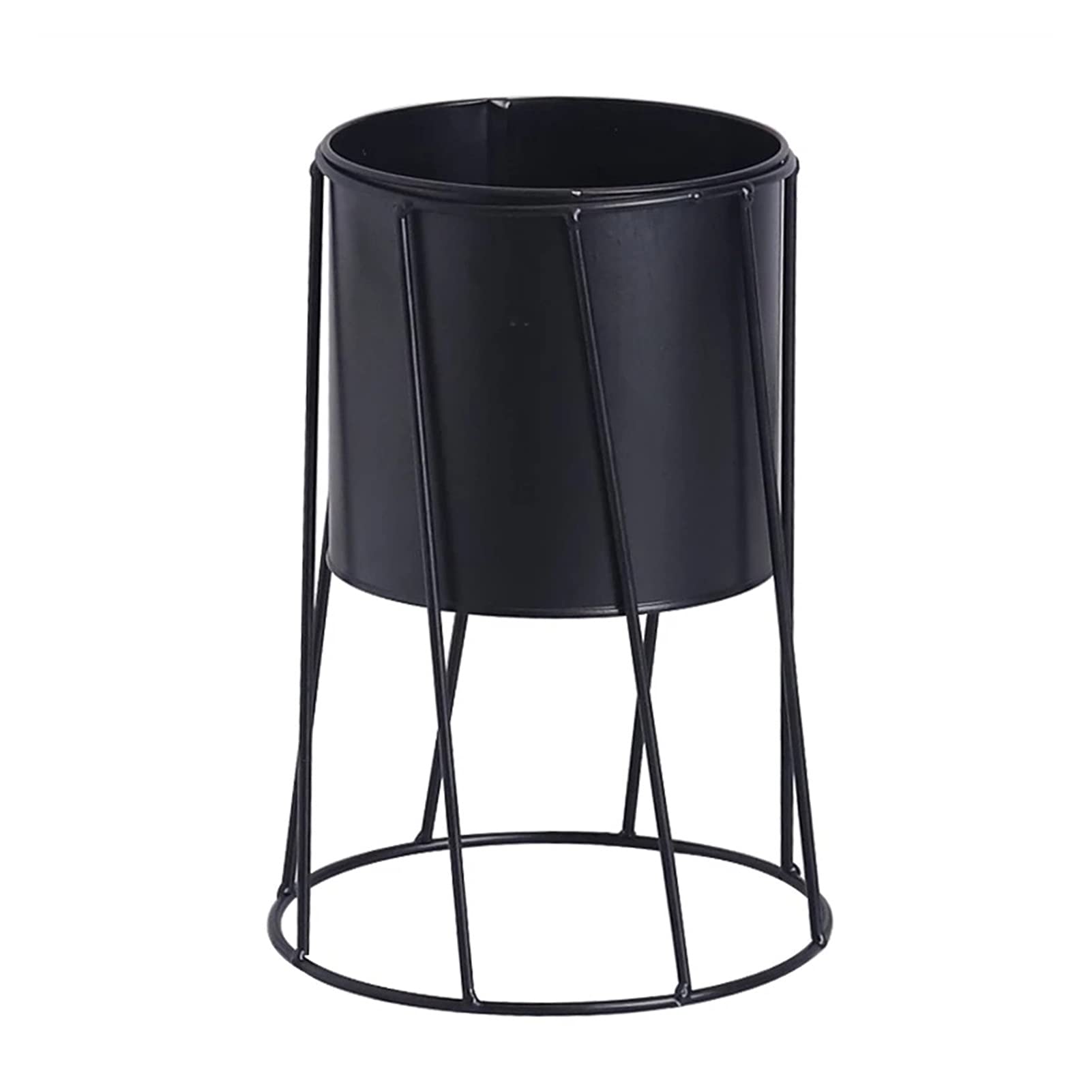 Nordic Creative Metal Flower Pot - Indoor Balcony Desktop Planter for Plants, Home Decoration Flower Stand (Black) - Perfect for Living Room, Office Desk, and Garden Decor