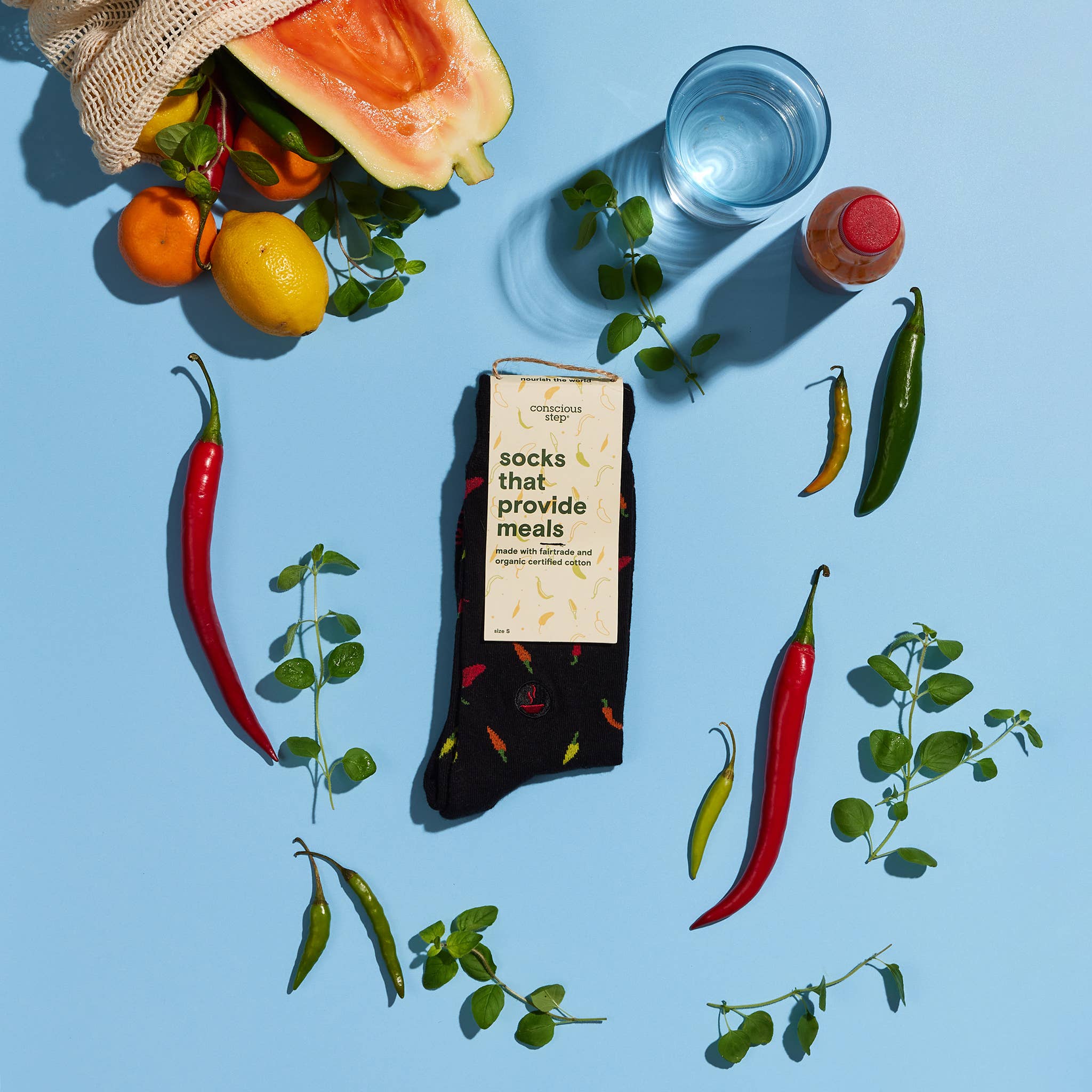 Charity Socks for Donating Meals - Black Peppers Design | Comfortable Cotton Socks for Men & Women | Perfect for Daily Wear, Gifts, and Supporting Hunger Relief